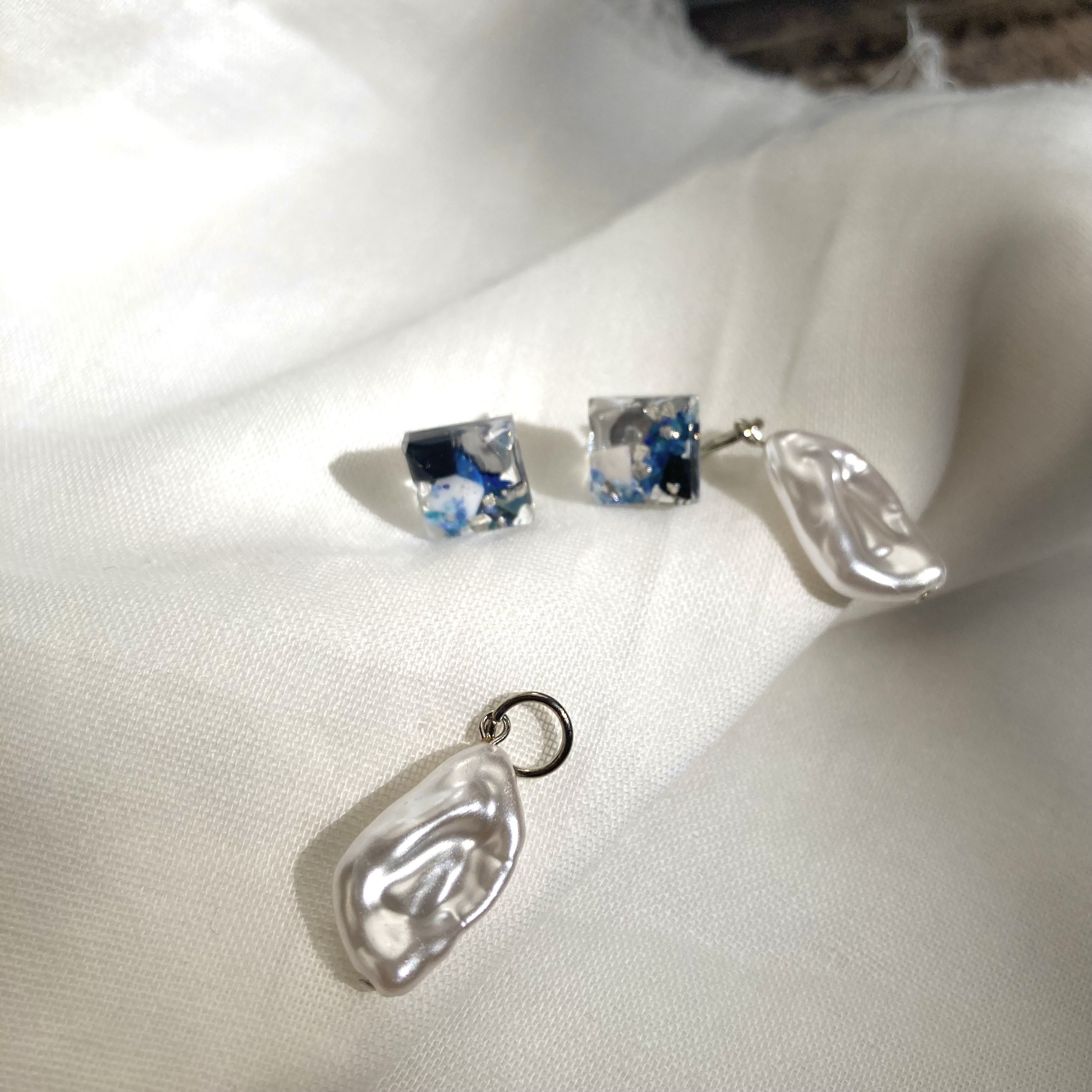 【川から海を守る】Arakawa series　blue/2wayイヤリング/ピアス
