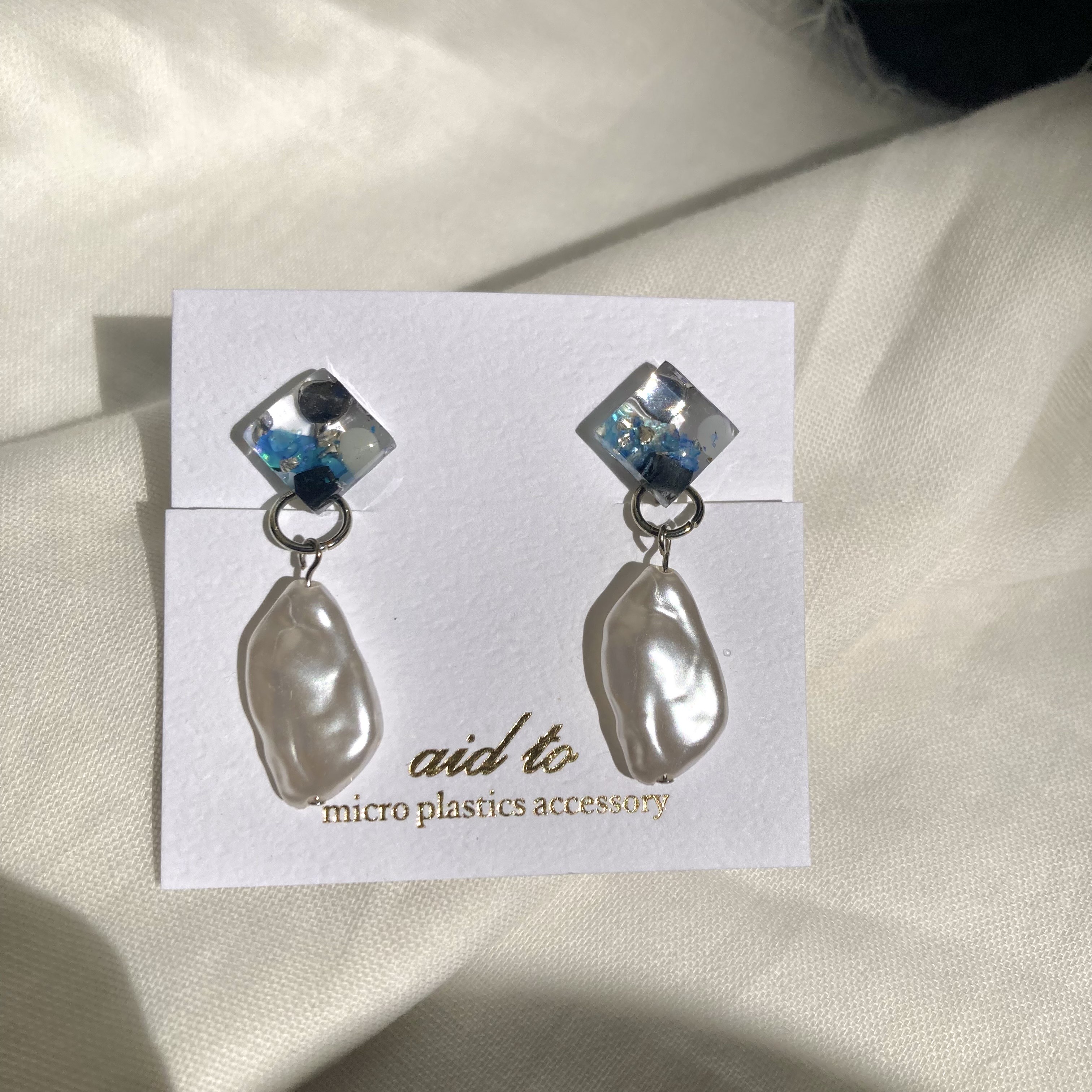 【川から海を守る】Arakawa series　blue/2wayイヤリング/ピアス