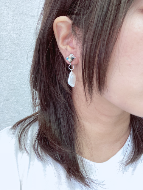 【川から海を守る】Arakawa series　blue/2wayイヤリング/ピアス