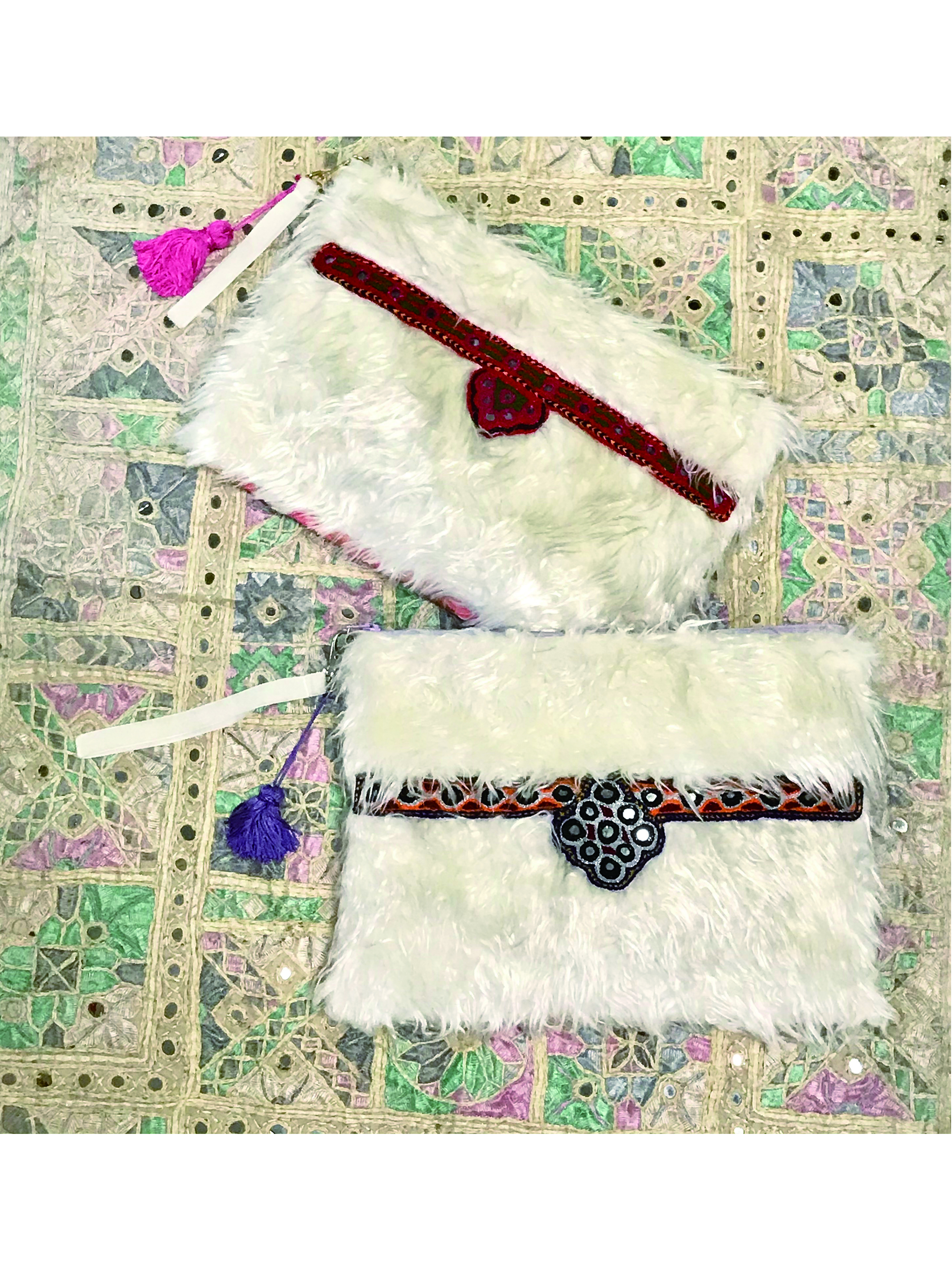 Fake fur Fake fur clutch bag S