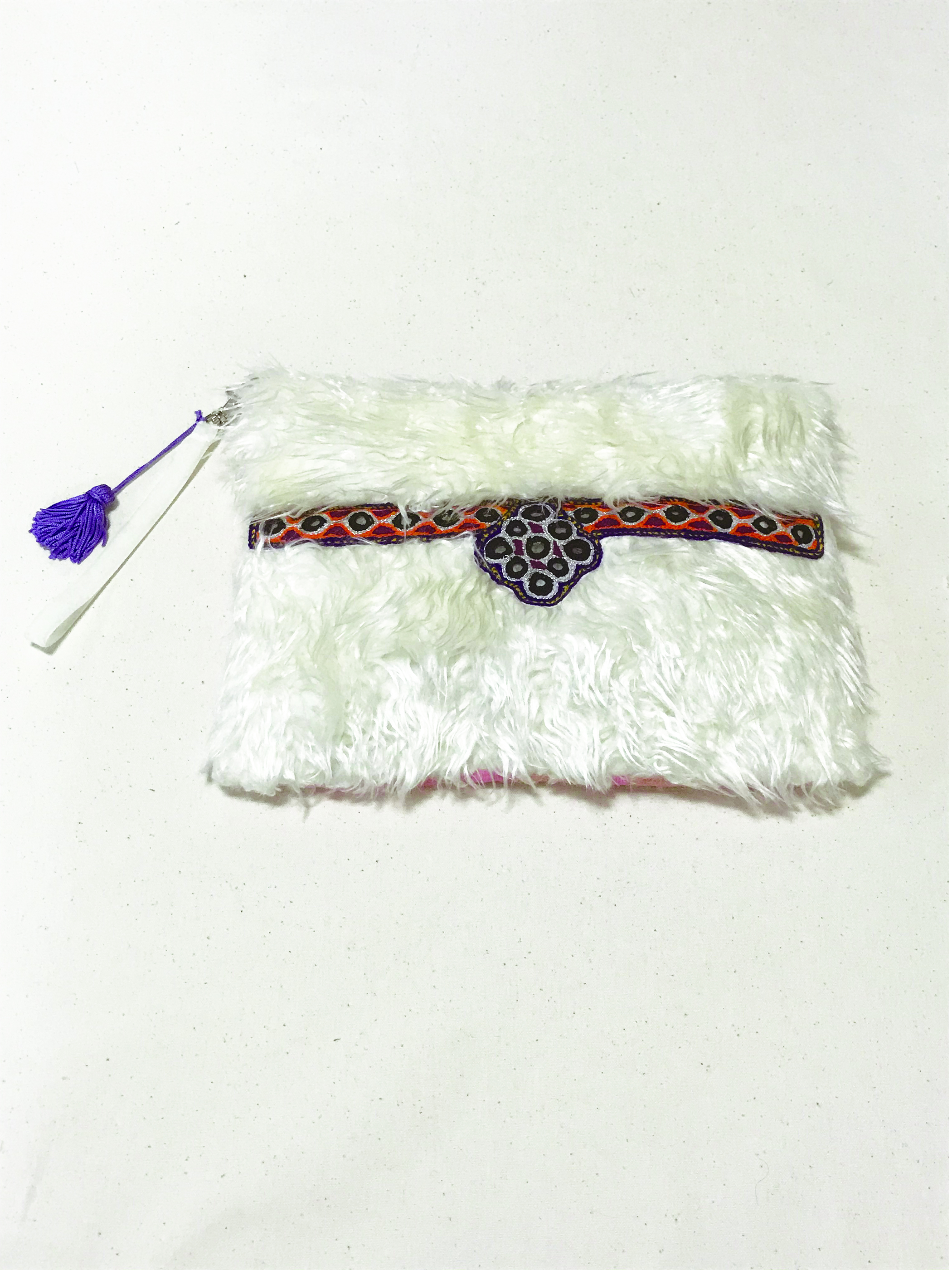 Fake fur Fake fur clutch bag S