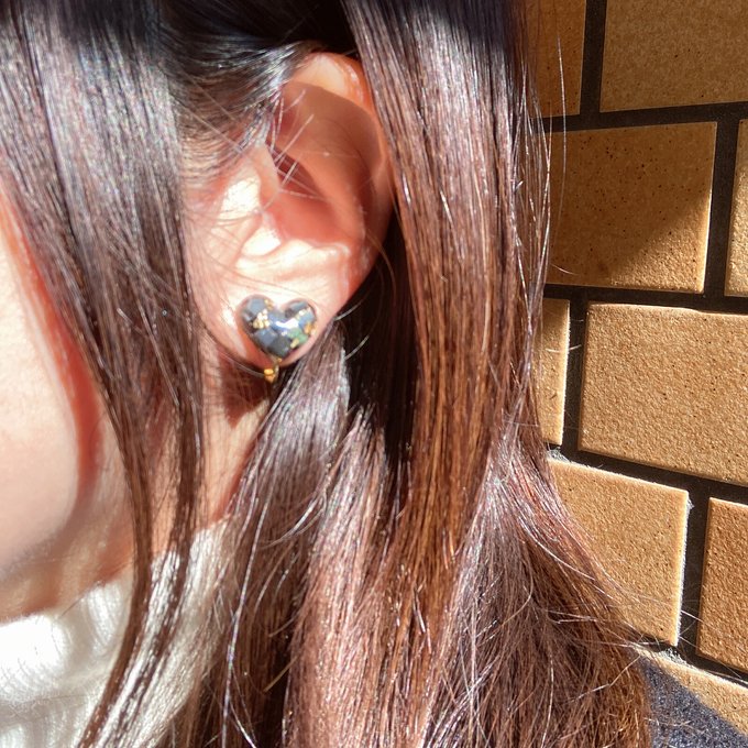 【川から海を守る】大人のビターheart♥ pierce/earring