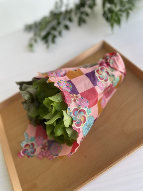 エシカルラップ　和柄ライン　桃市松　L
