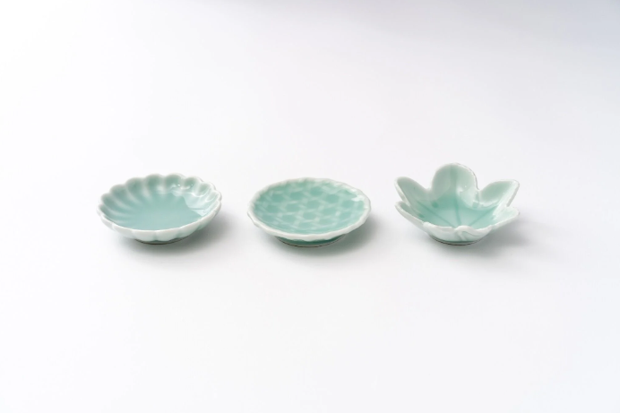 鍋島虎仙窯　青磁豆皿ギフトセット