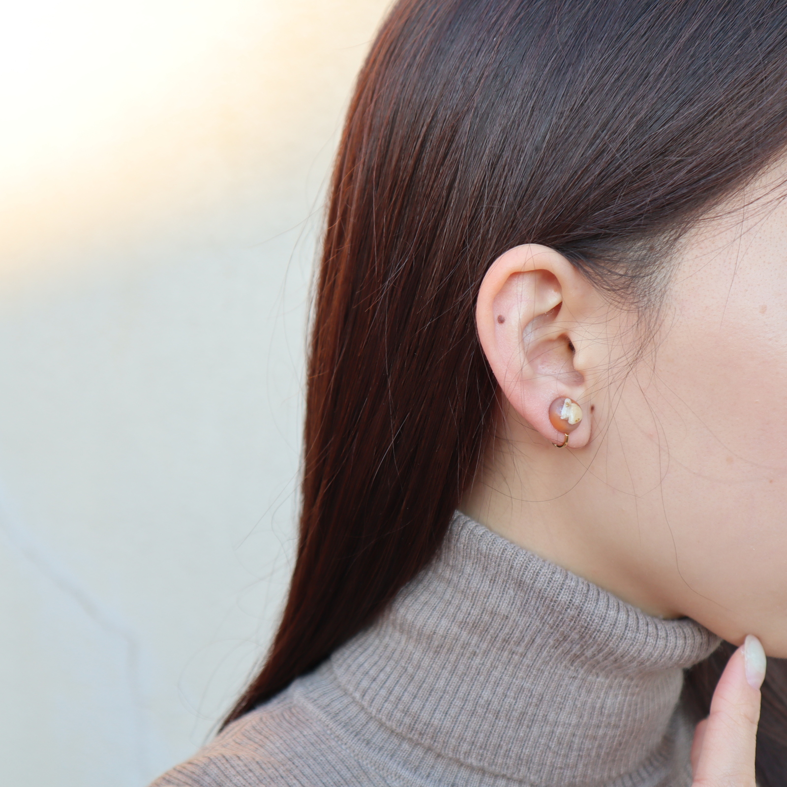 【川から海を守る】terra cotta小粒pierce/earring
