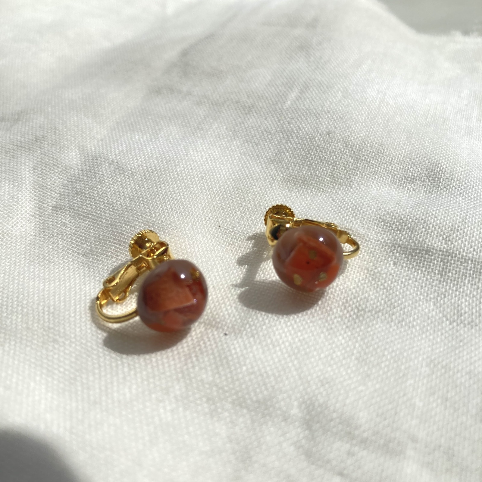 【川から海を守る】terra cotta小粒pierce/earring