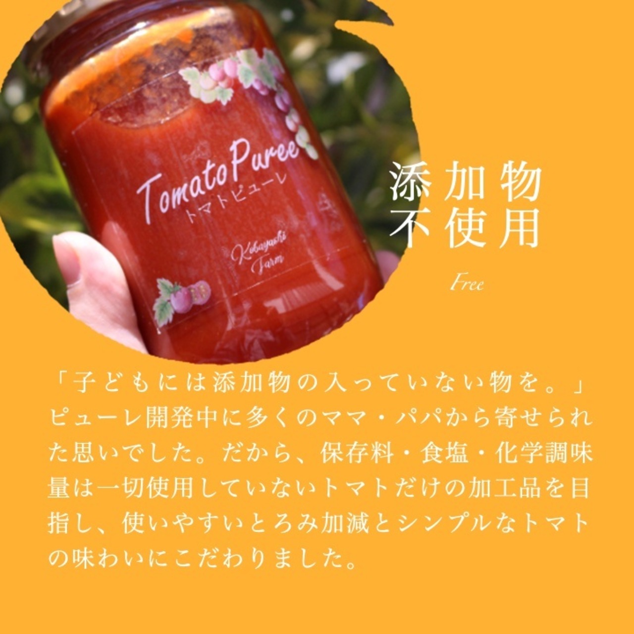 完熟の旨み。南信州の純ピューレ 「無添加トマトピューレ」 ｜ 小林農園