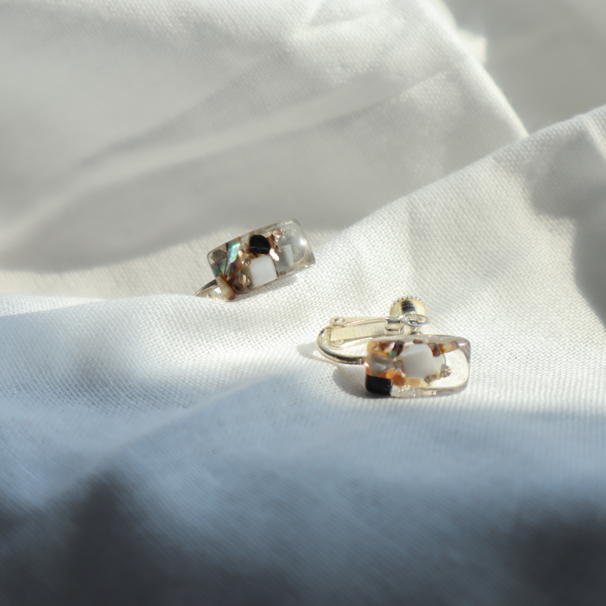 【川から海を守る】Arakawa series　長方形pierce/earring　small