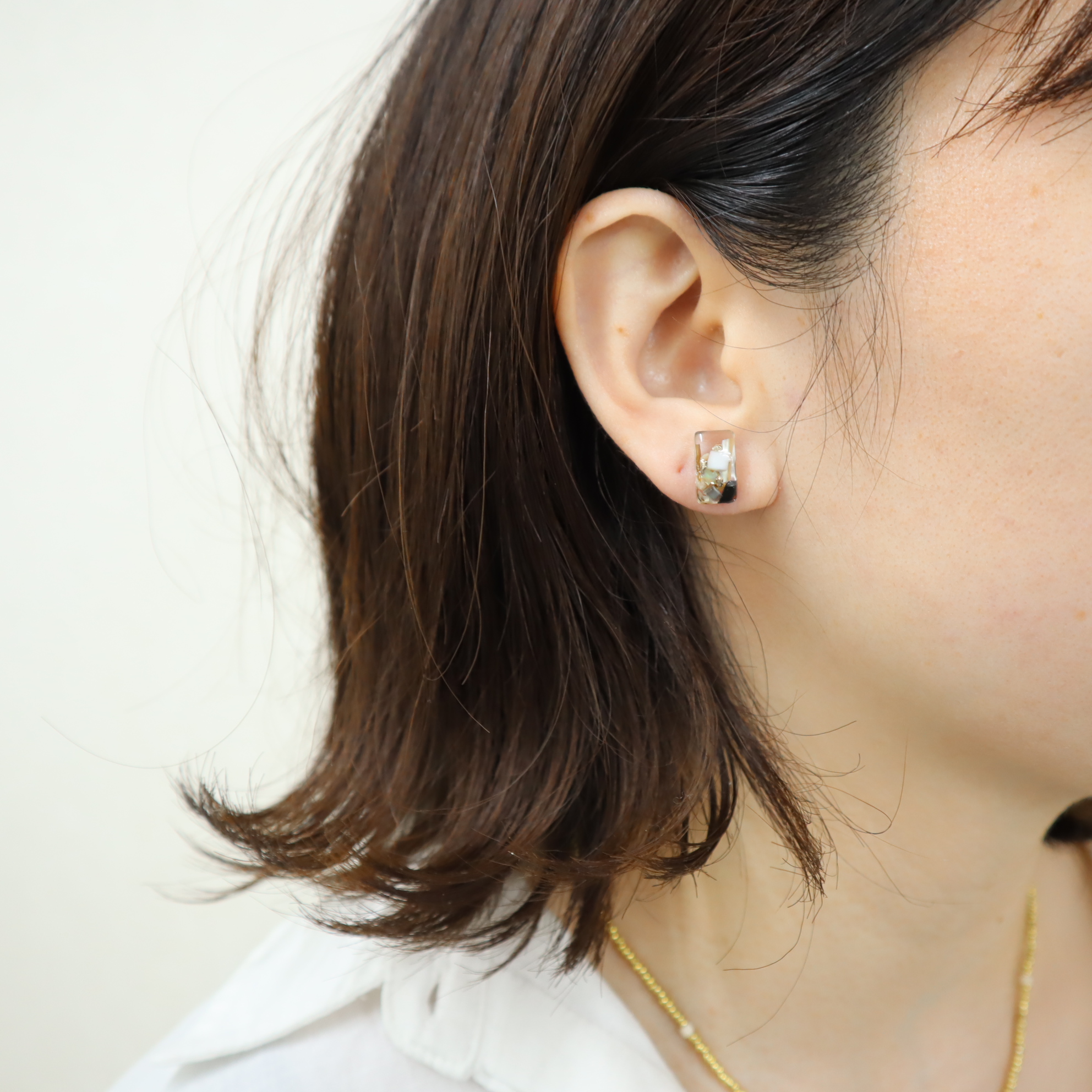 【川から海を守る】Arakawa series　長方形pierce/earring　small