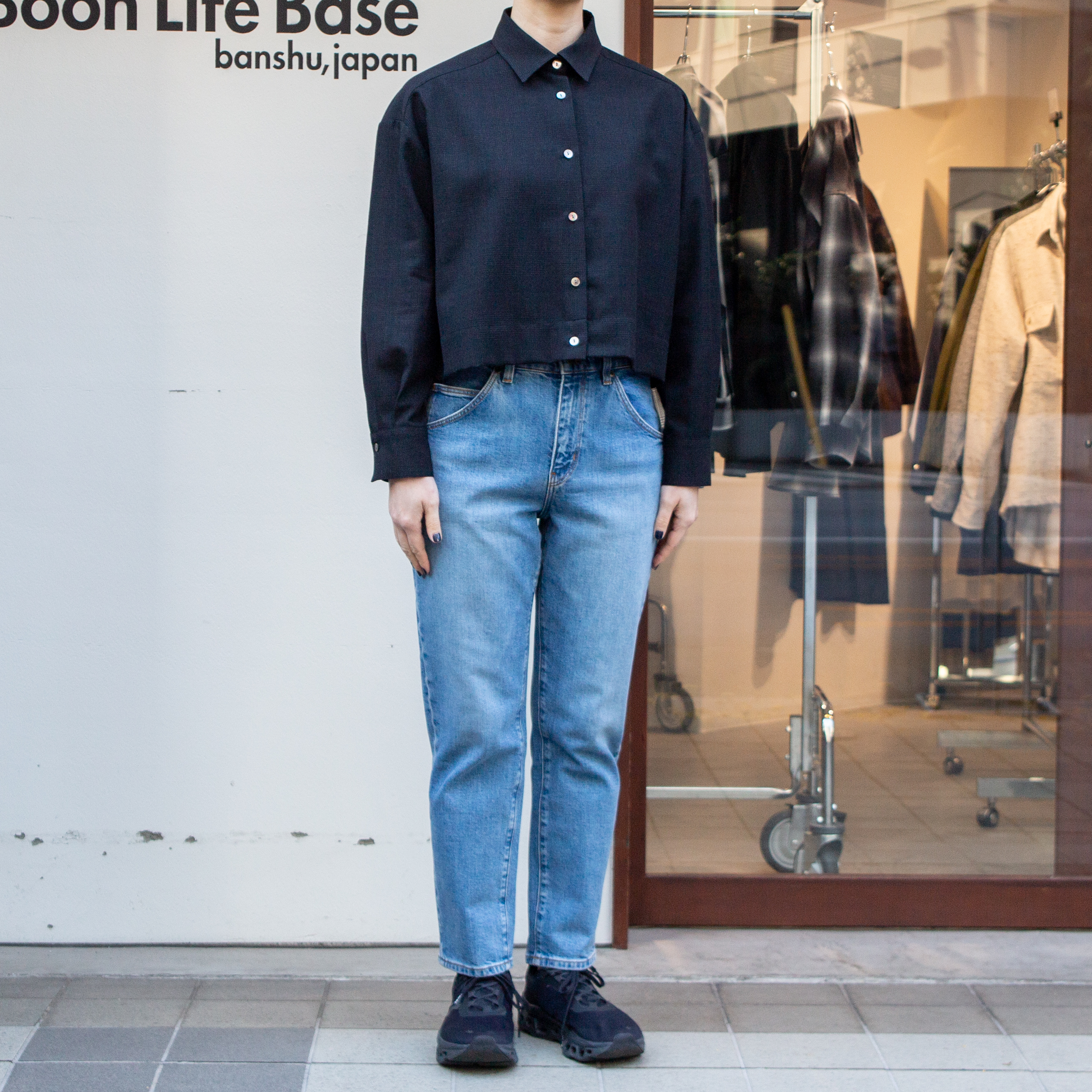 播州織　シャドウグレンチェックショートシャツ