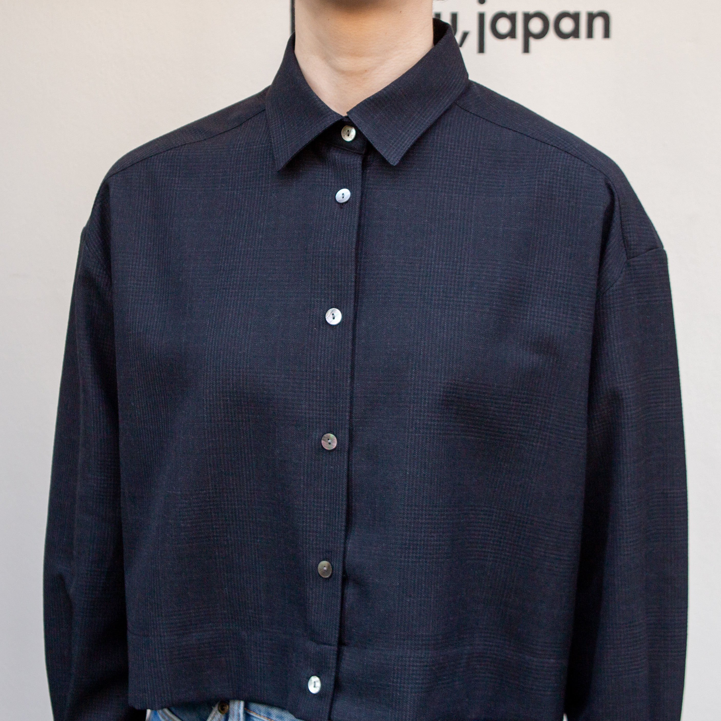 播州織　シャドウグレンチェックショートシャツ