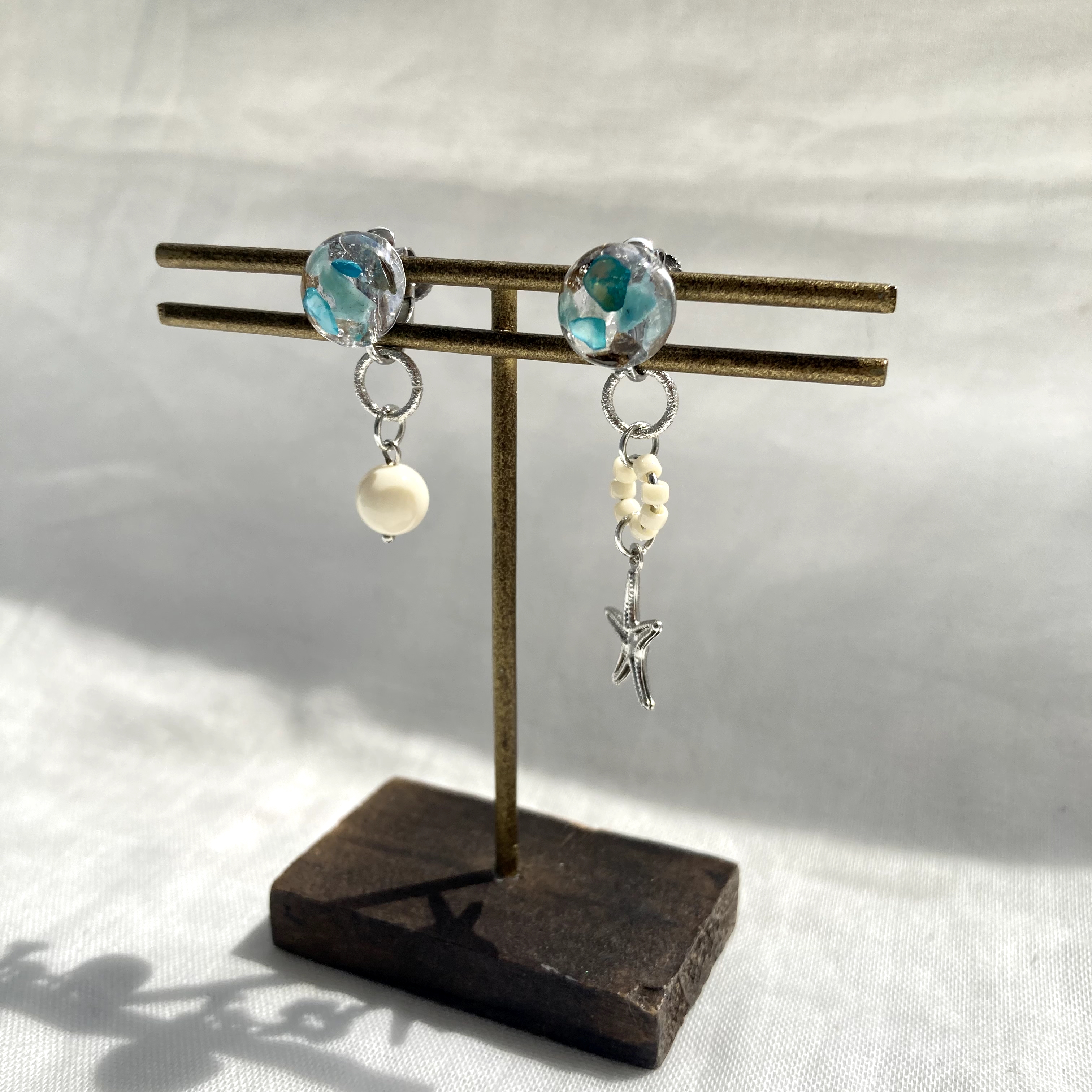 【川から海を守る】ゆらゆらヒトデ2way pierce/earring
