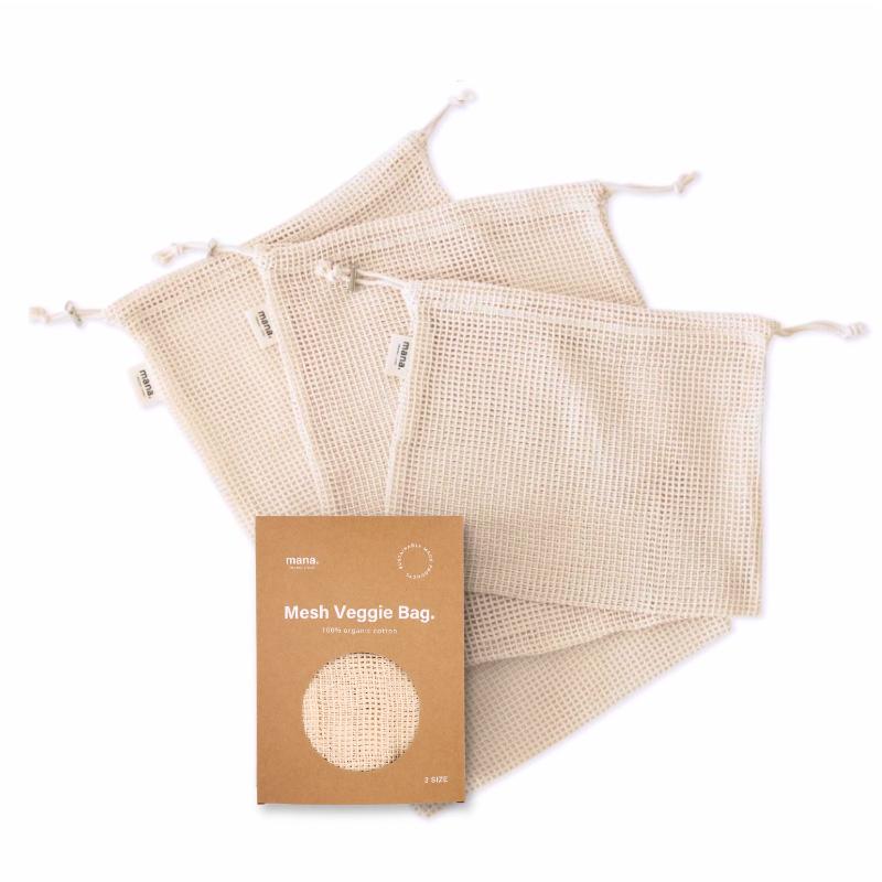 【小分けや保存に/GOTS認証】メッシュベジバッグ