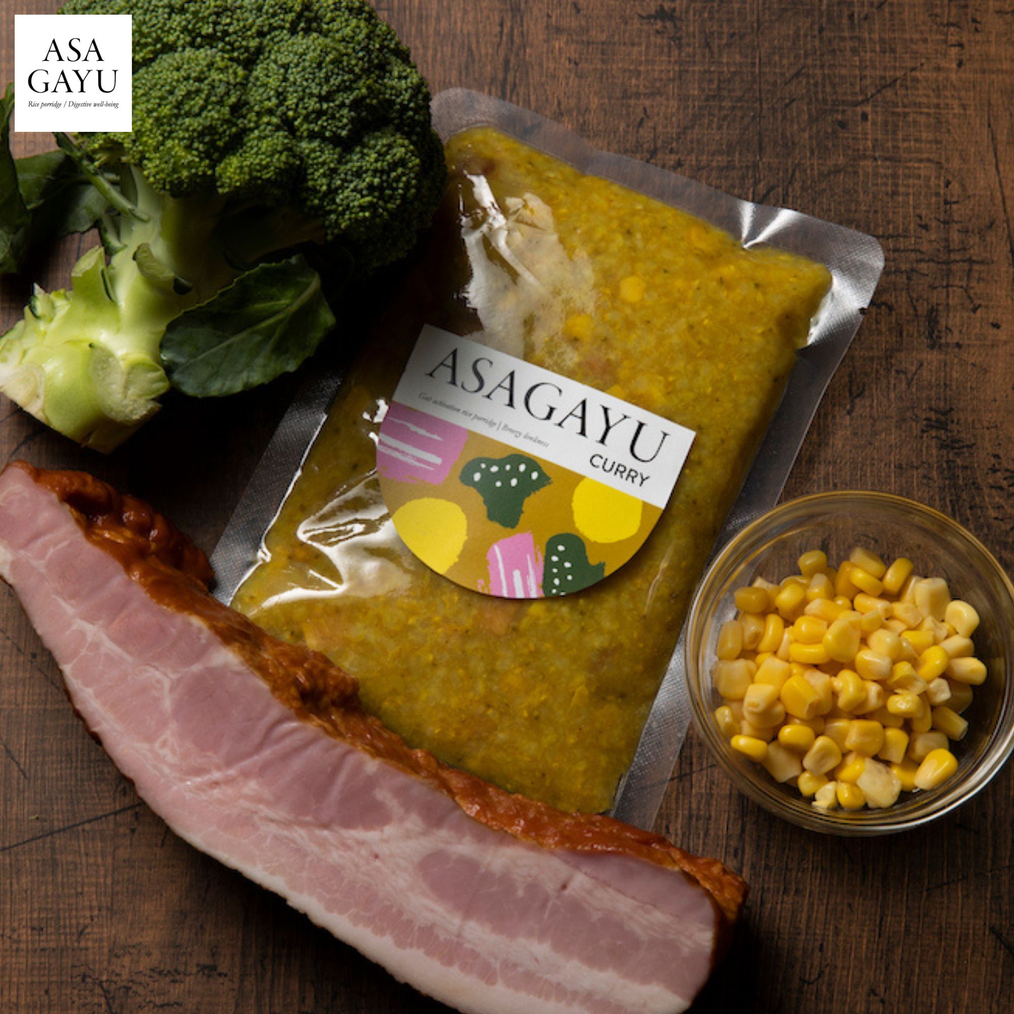 広尾FabuDine.【ASAGAYU】大豆ミートのお粥：豆乳ごま味