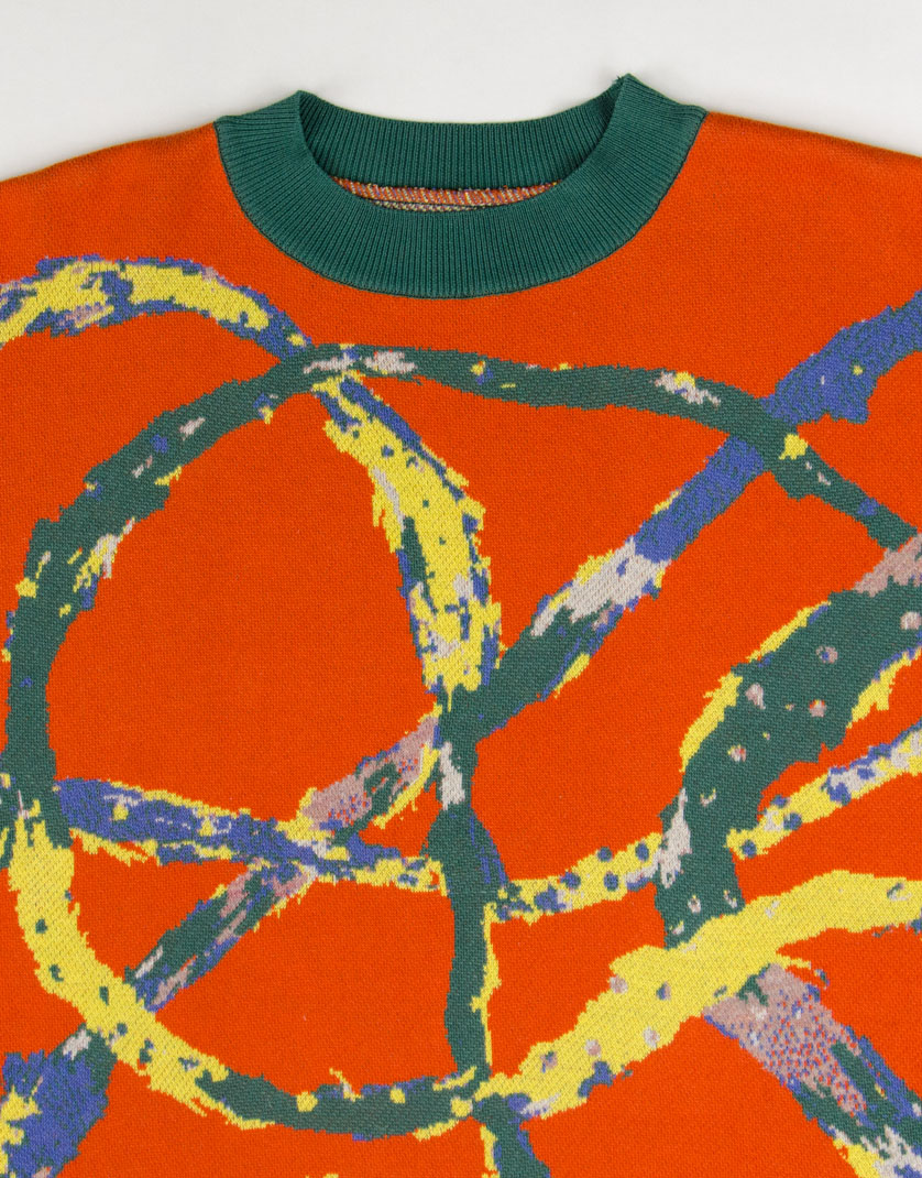 Recycle and Organic yarn Jacquard knit Tops/ リサイクル&オーガニックコットンジャガードニットトップス