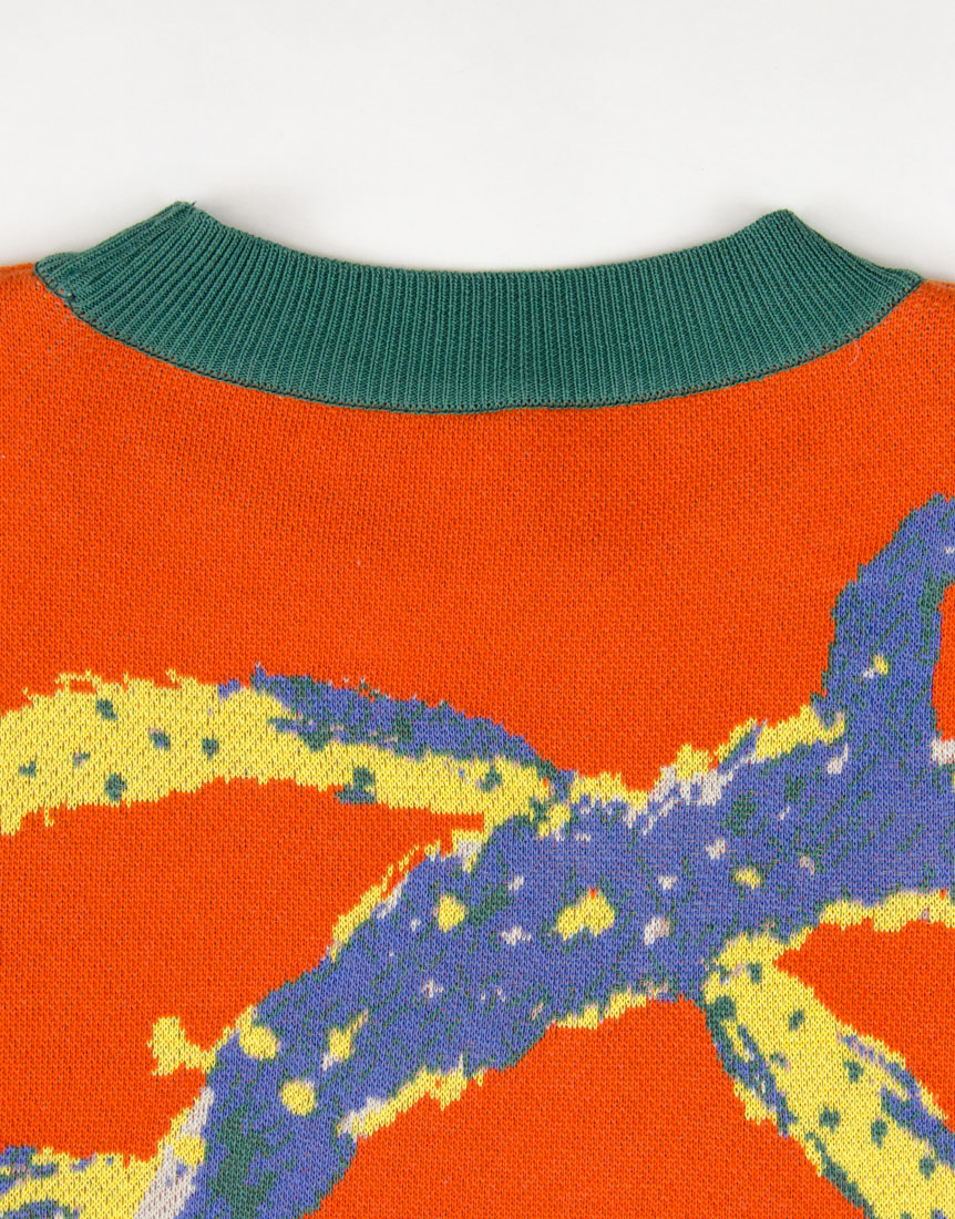 Recycle and Organic yarn Jacquard knit Tops/ リサイクル&オーガニックコットンジャガードニットトップス
