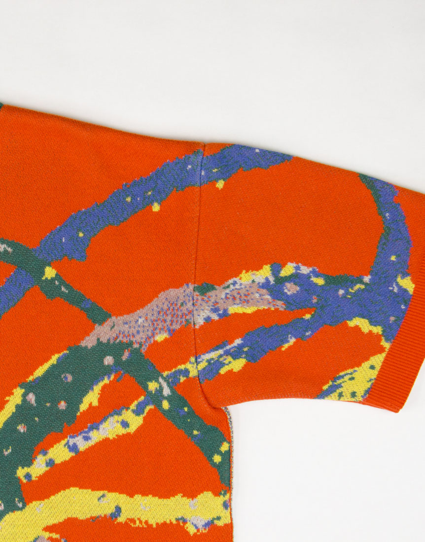 Recycle and Organic yarn Jacquard knit Tops/ リサイクル&オーガニックコットンジャガードニットトップス