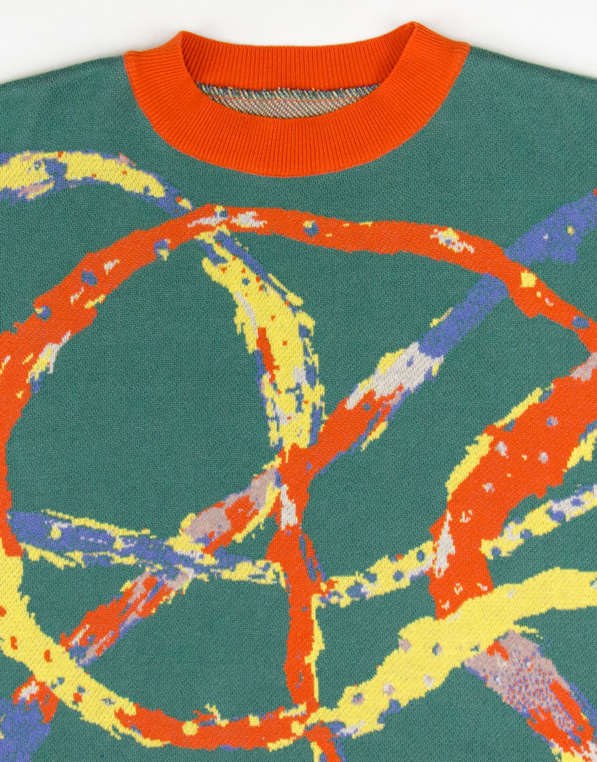 Recycle and Organic yarn Jacquard knit Tops/ リサイクル&オーガニックコットンジャガードニットトップス