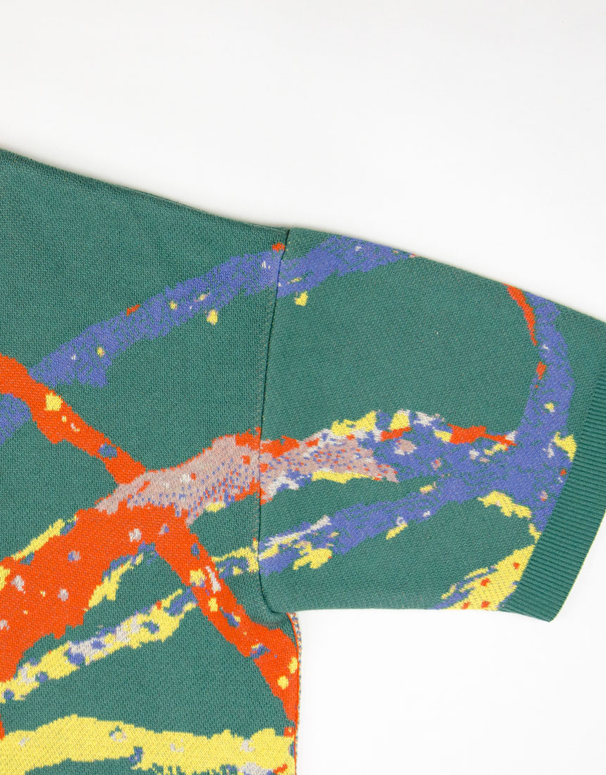 Recycle and Organic yarn Jacquard knit Tops/ リサイクル&オーガニックコットンジャガードニットトップス