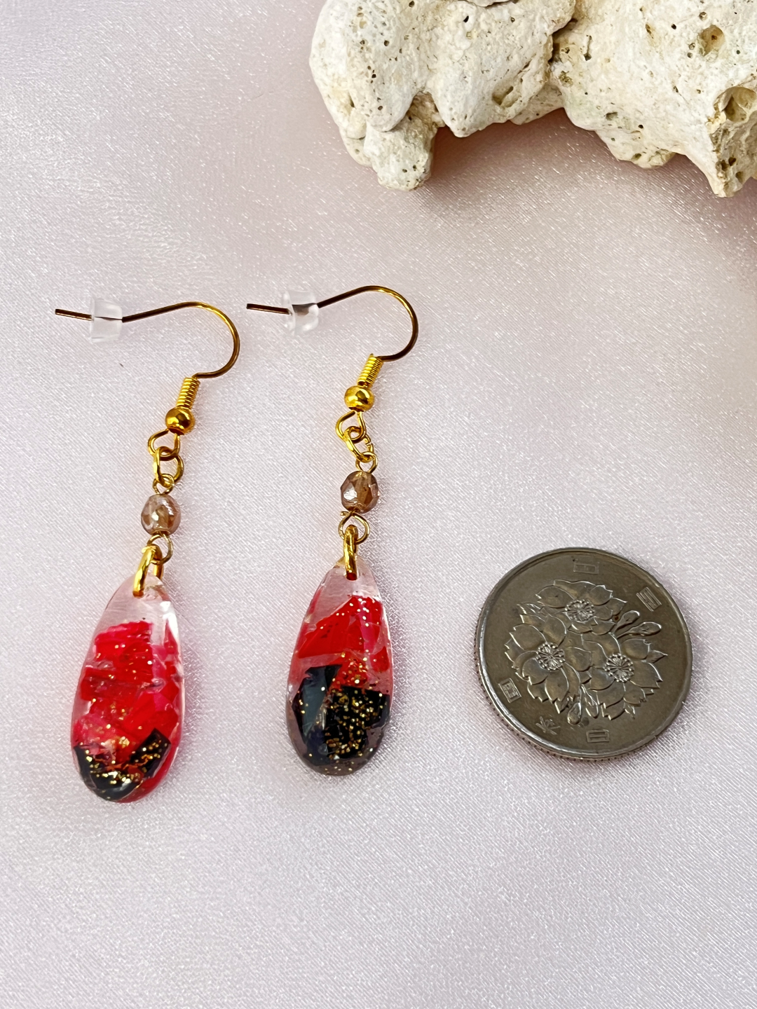 【海想い】紅ゆれるピアス