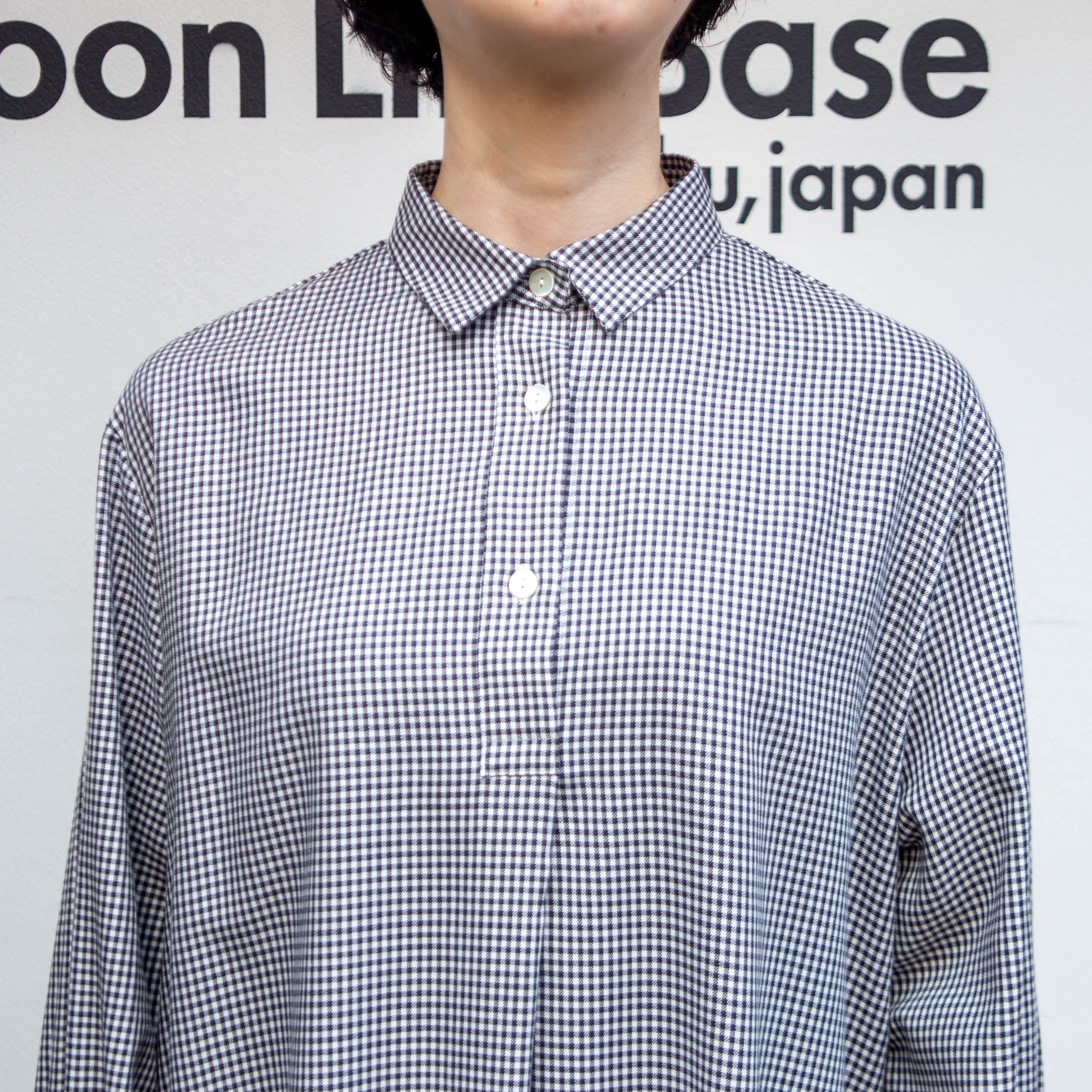 播州織　キュプラ混　ギンガムチェック　Aラインワンピース