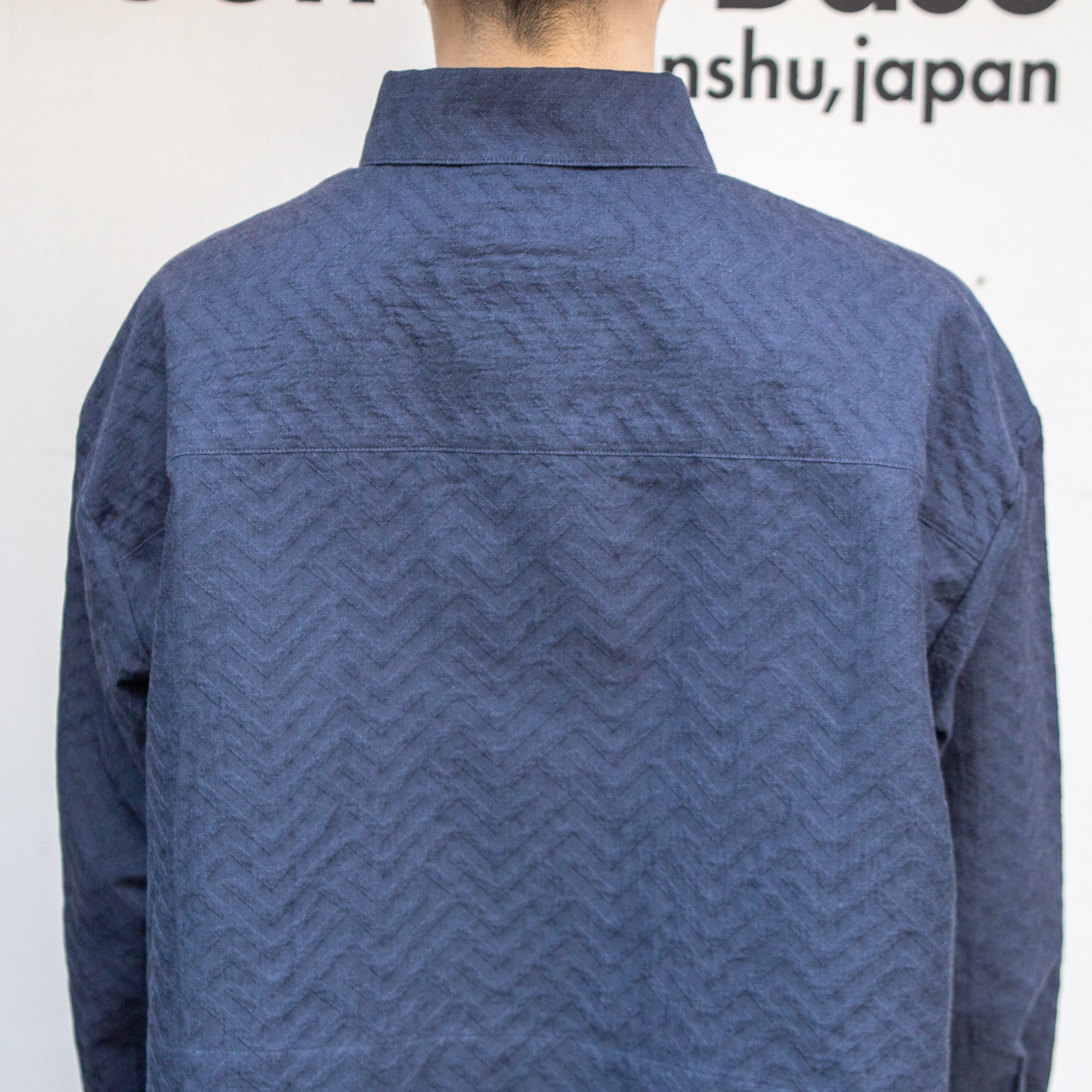 播州織　幾何学ジャカード　ショートシャツ