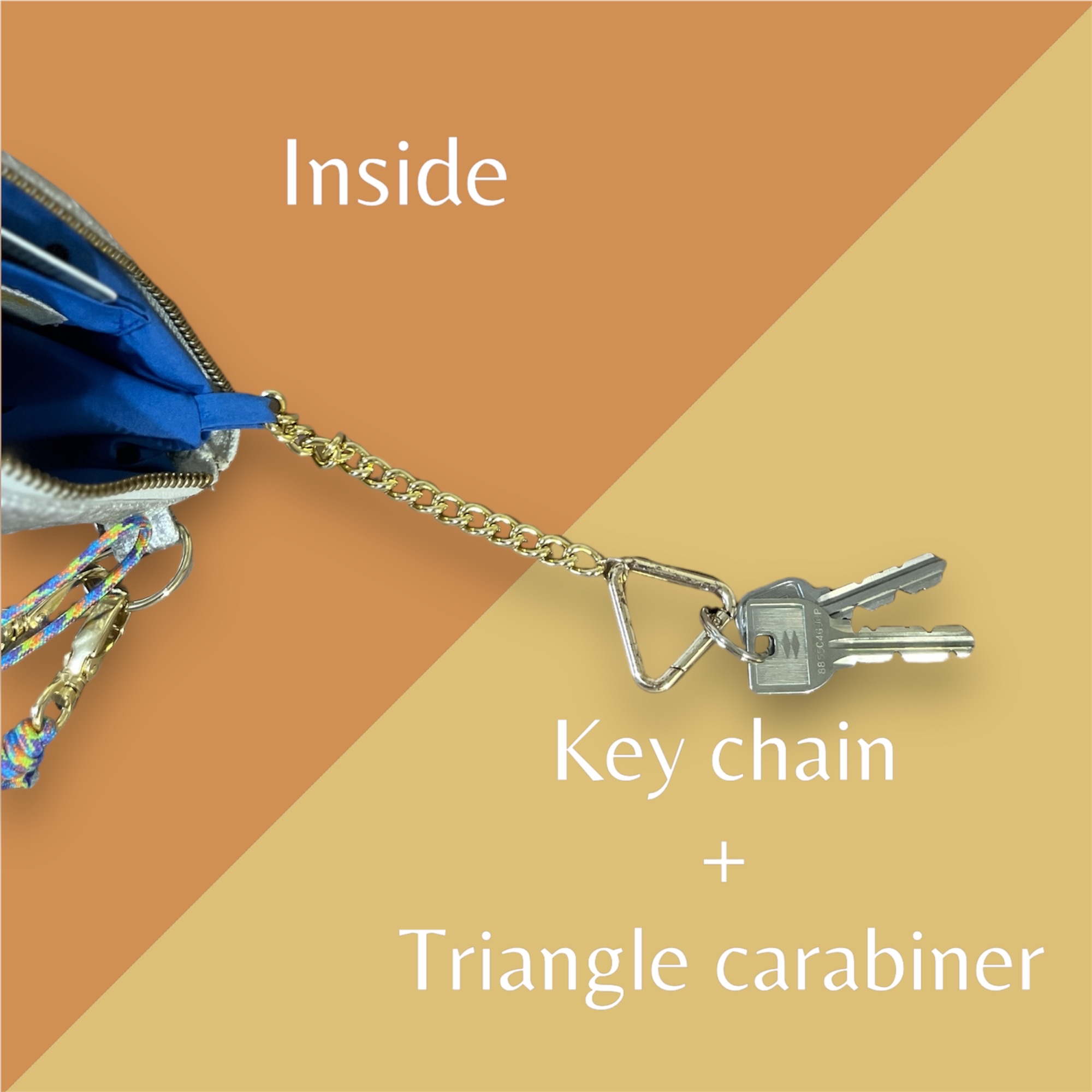 2way ポーチ　パイナップルレザー Pinatex ピラミッドシェイプ