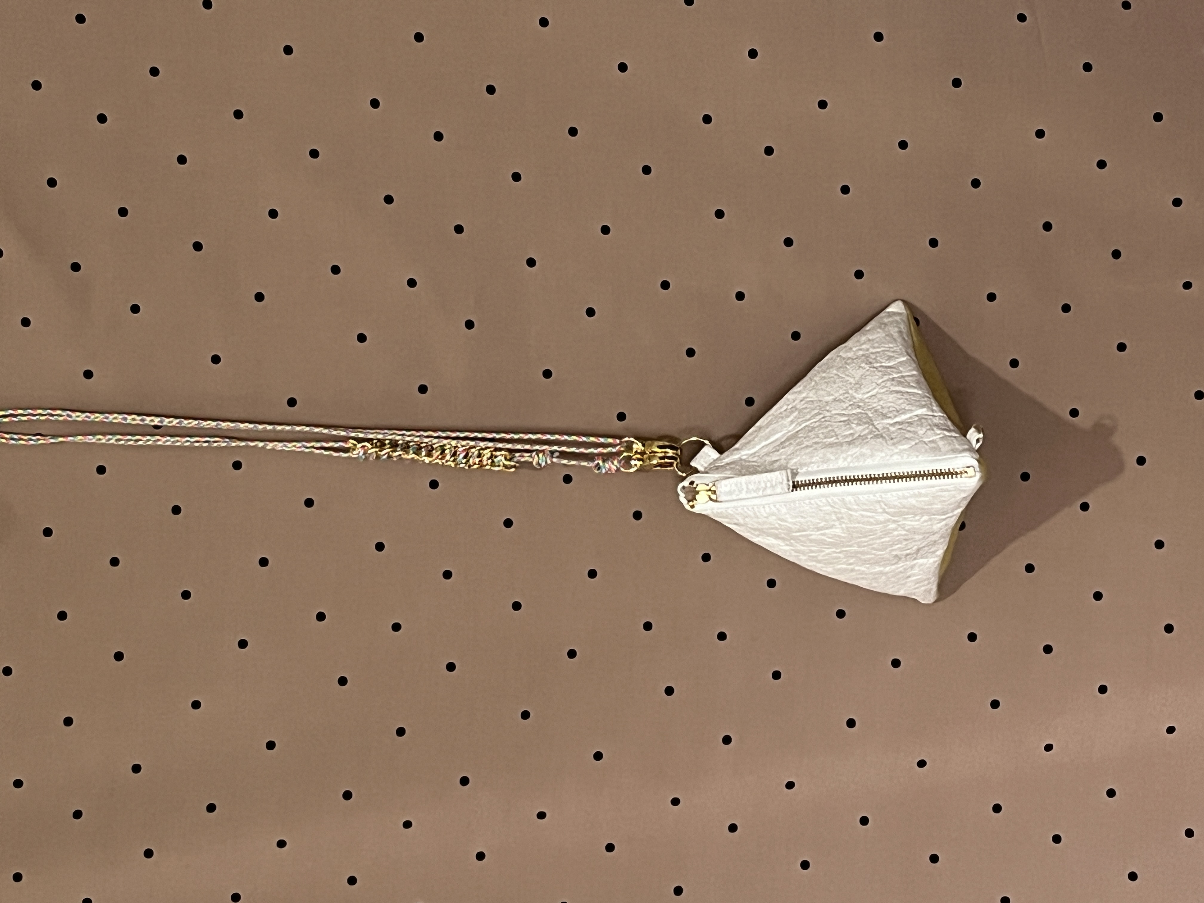 2way ポーチ　パイナップルレザー Pinatex ピラミッドシェイプ