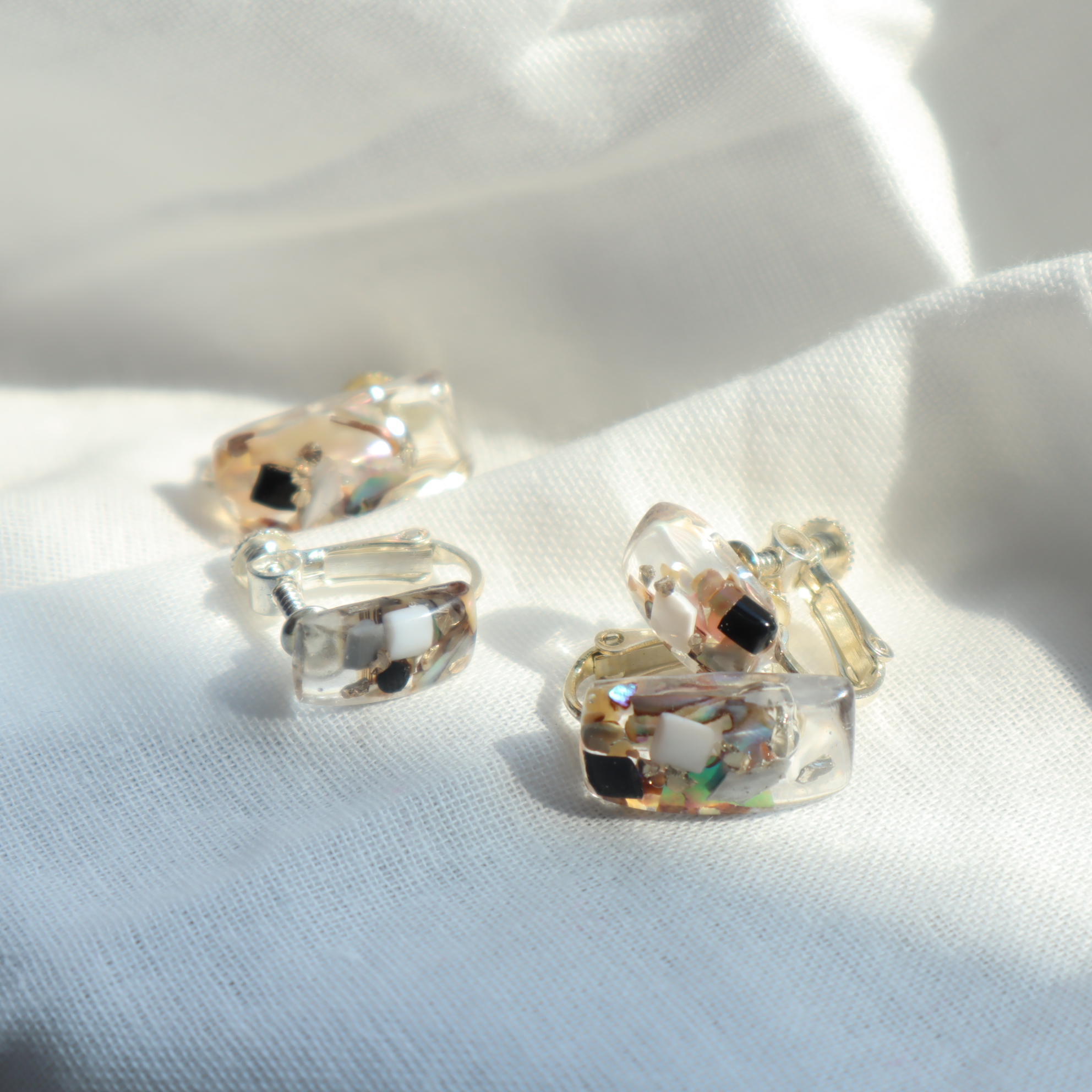 【川から海を守る】Arakawa series 長方形pierce/earring　large