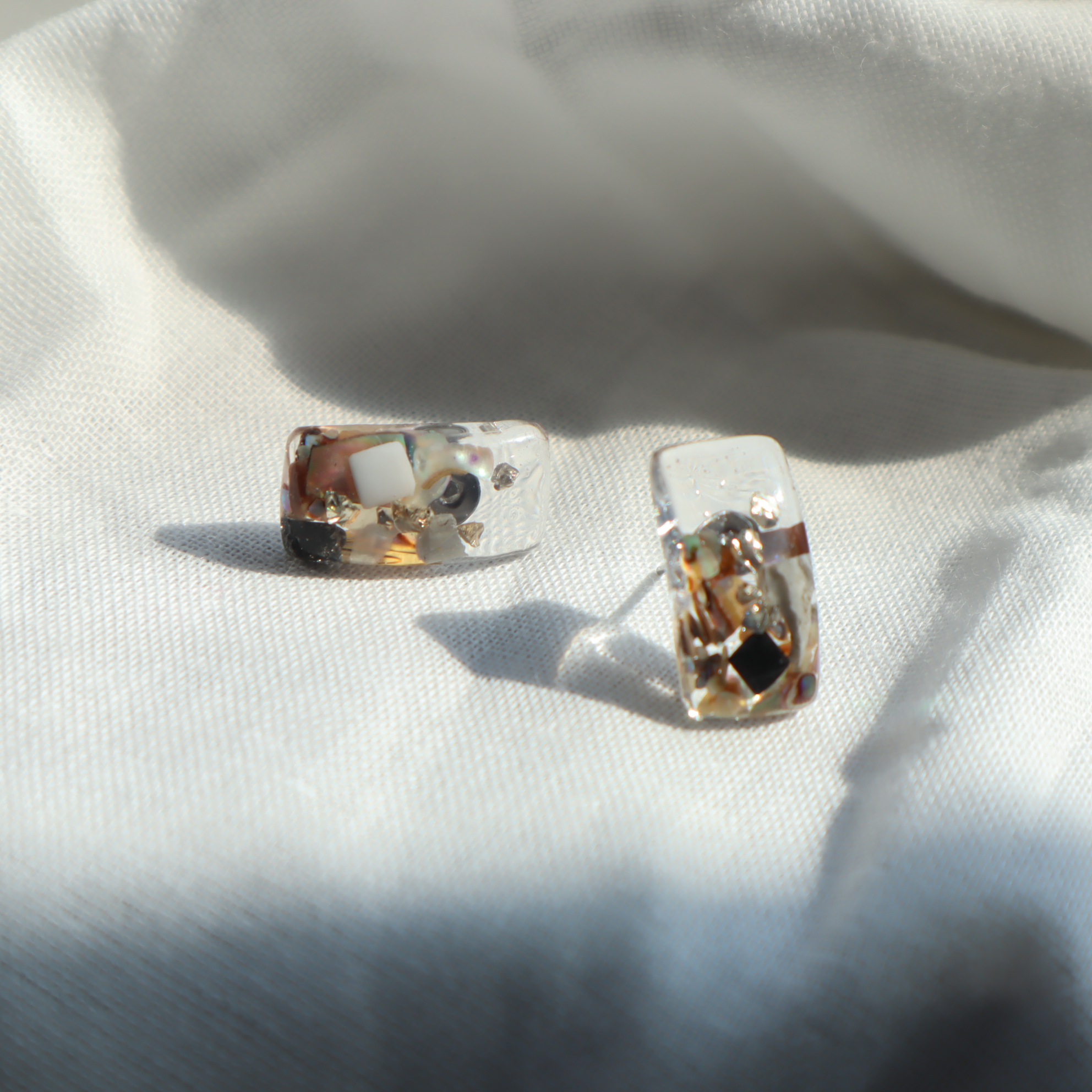 【川から海を守る】Arakawa series 長方形pierce/earring　large