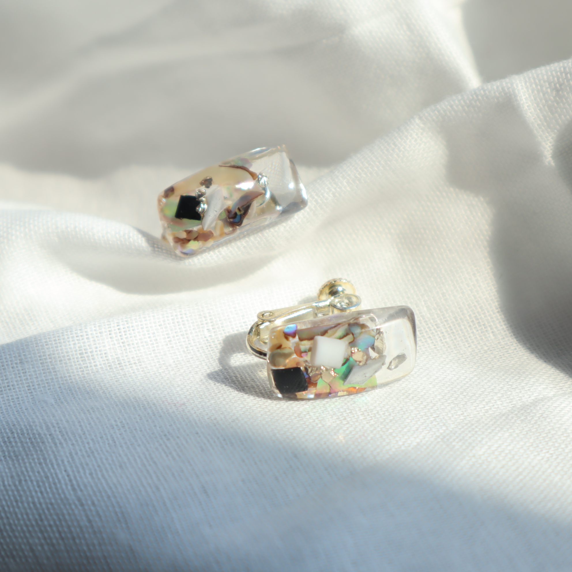 【川から海を守る】Arakawa series 長方形pierce/earring　large
