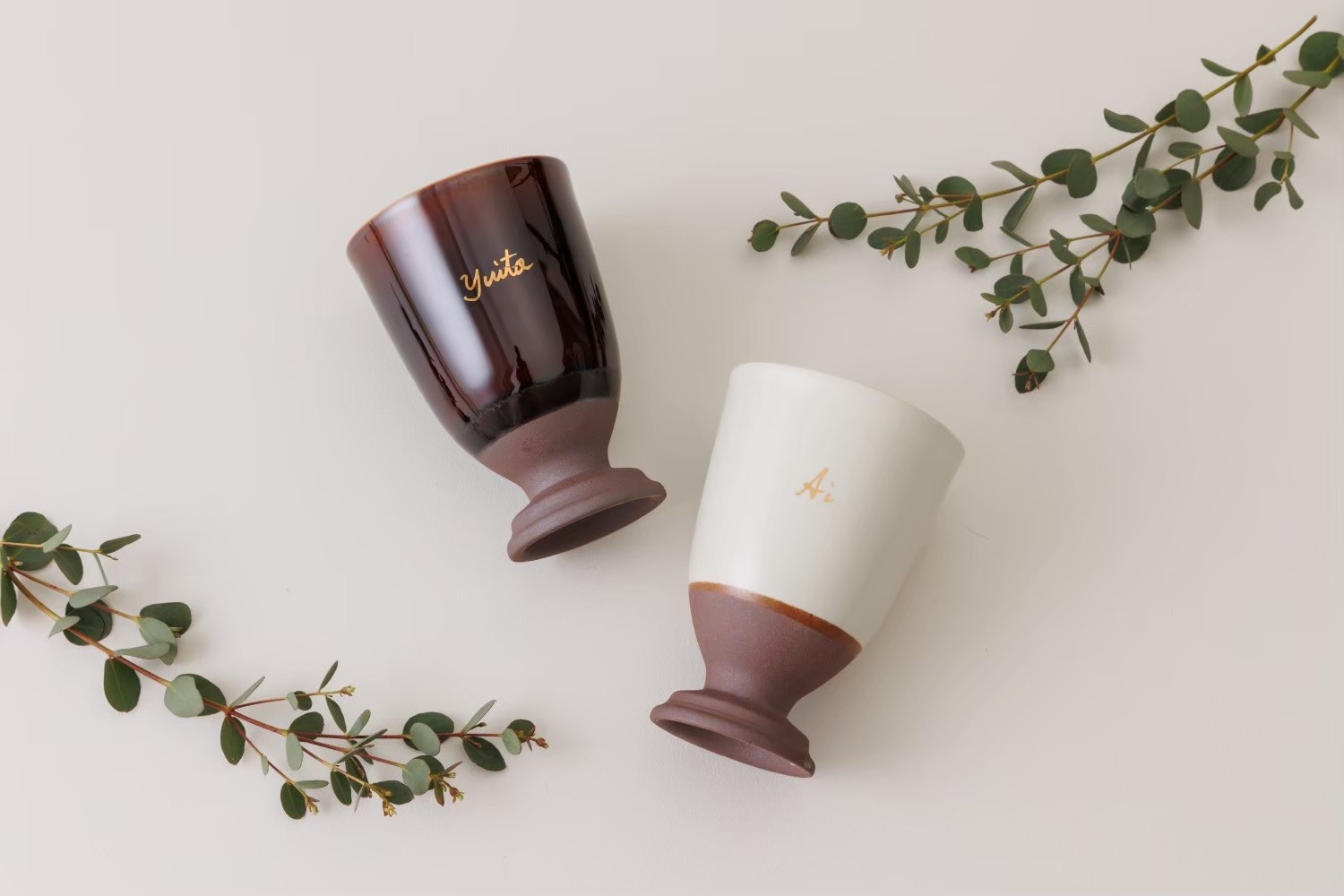 【名入れ】美濃焼カップセット（選べるカラー）｜SHUSHU