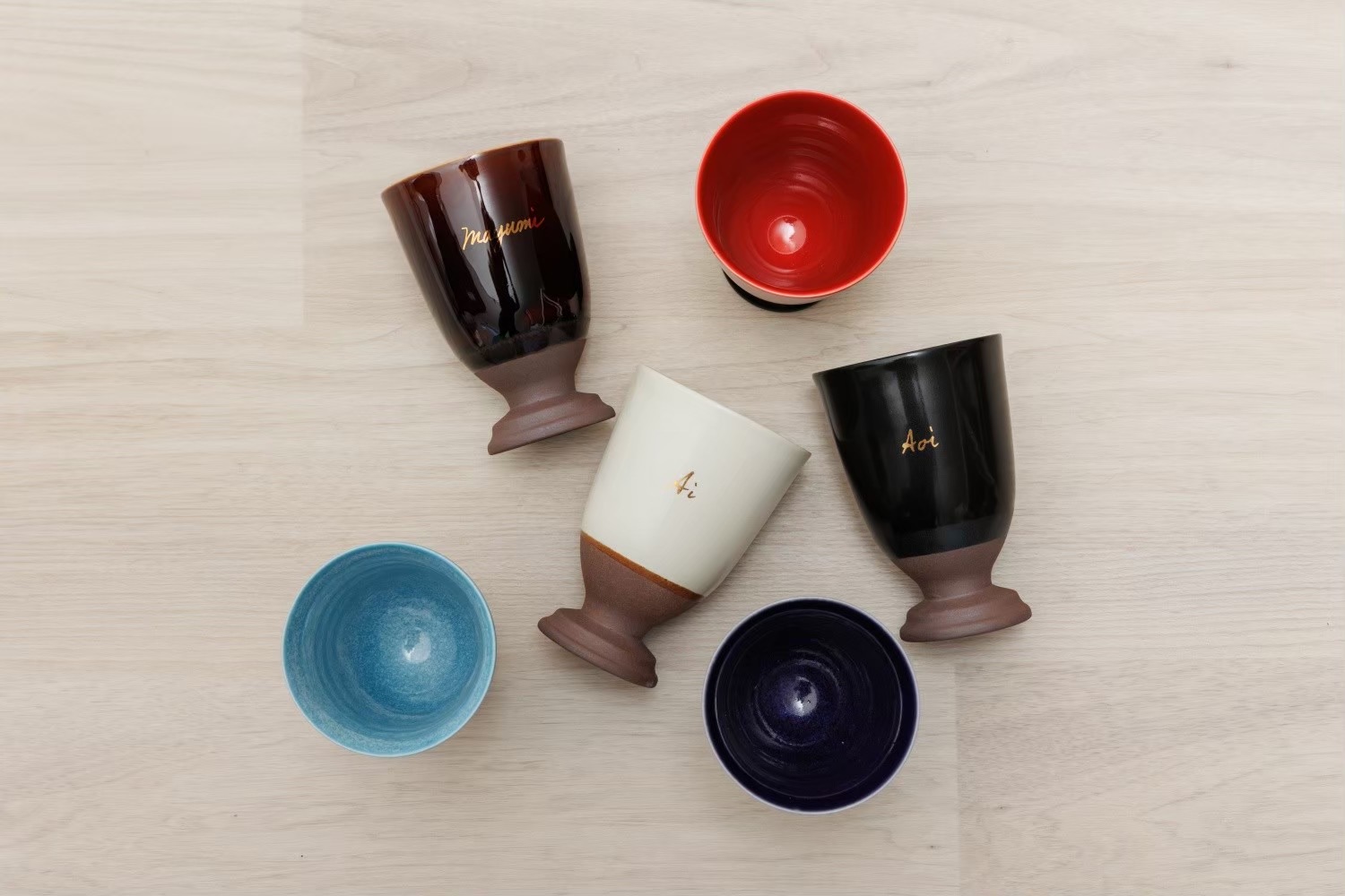【名入れ】美濃焼カップセット（選べるカラー）｜SHUSHU