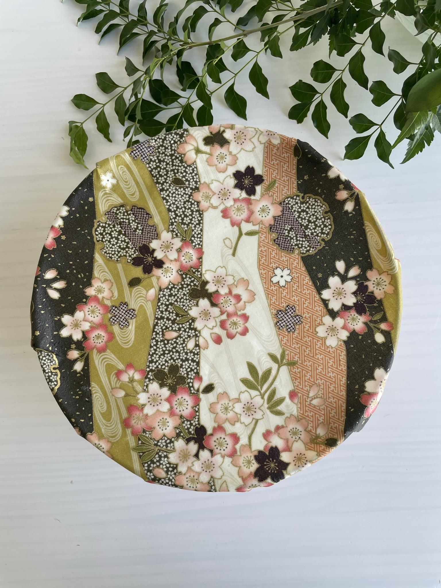 エシカルラップ　和柄ライン　抹茶桜　M