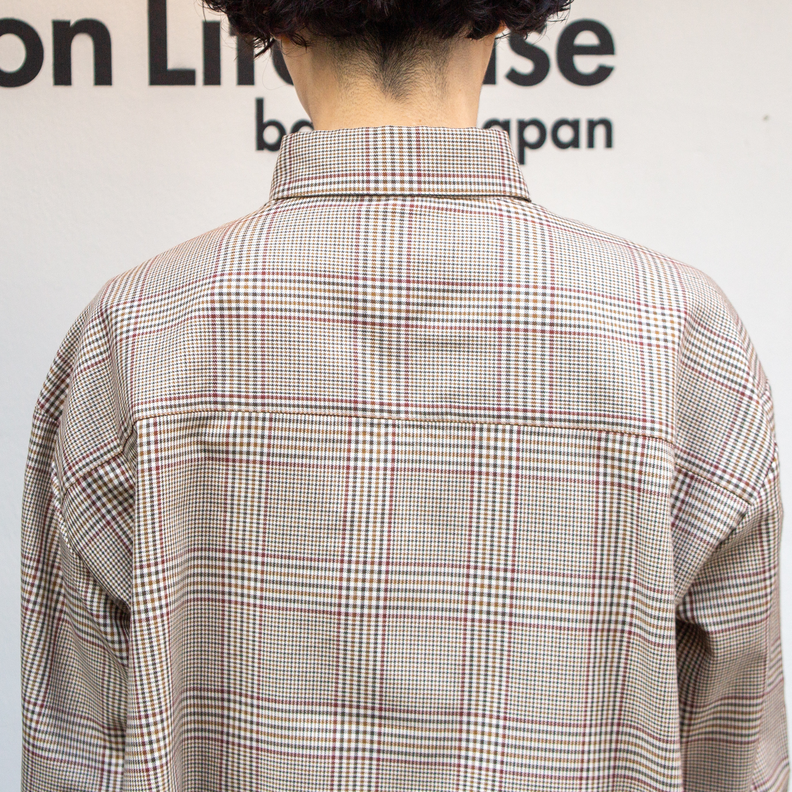 播州織　綿キュプラ グレンチェック　ショートシャツ