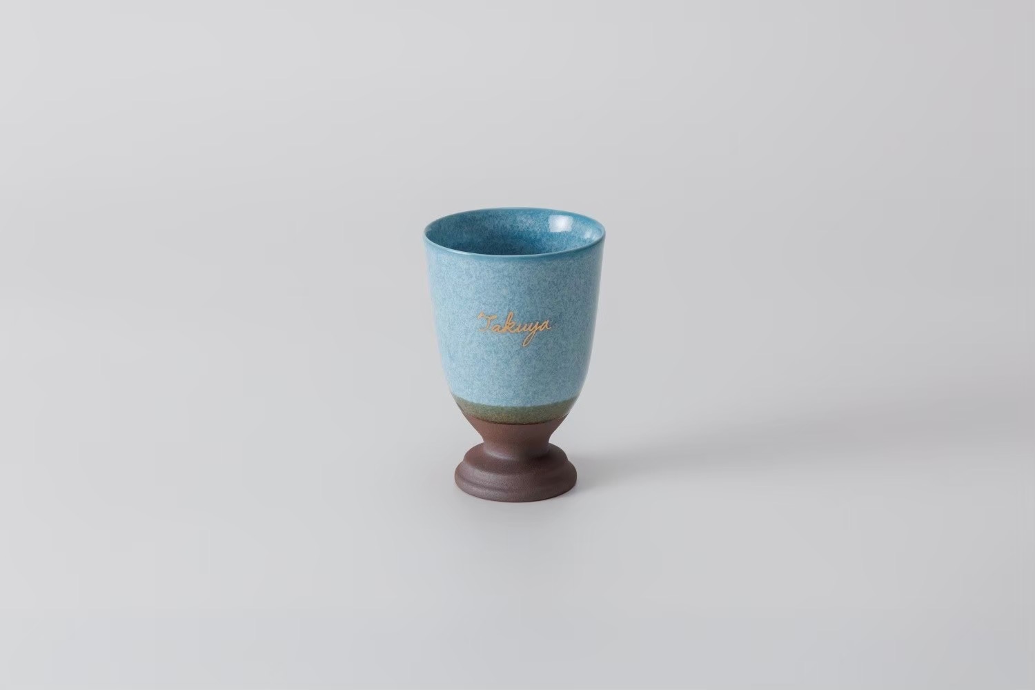 【名入れ】美濃焼カップ（水色）｜SHUSHU