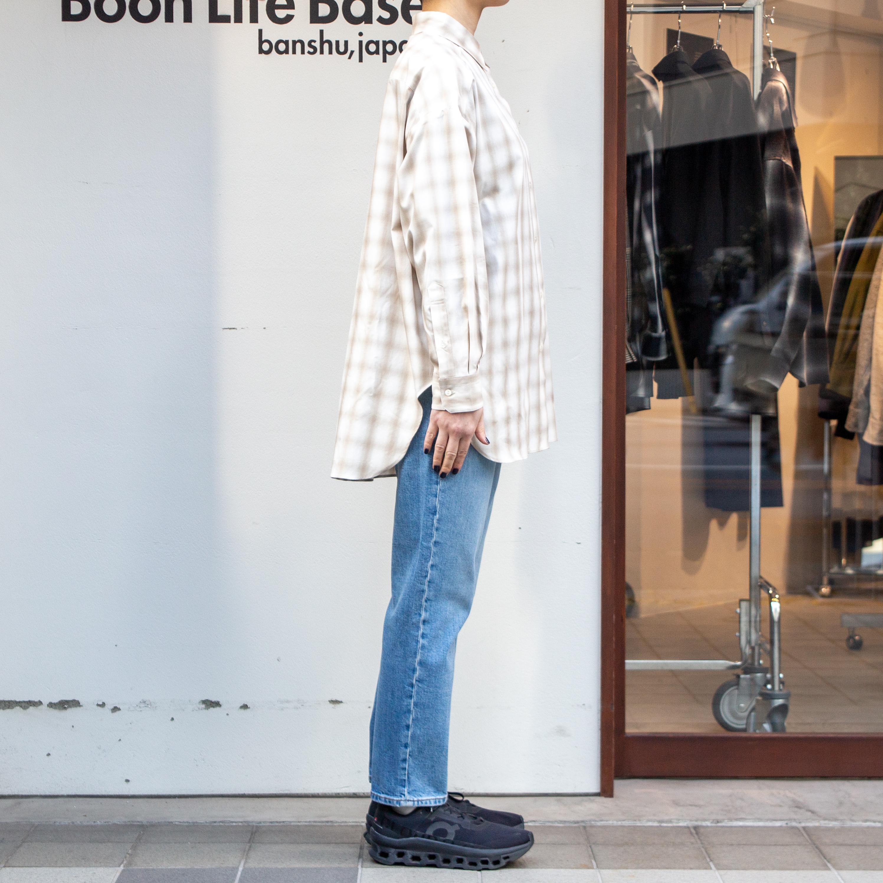 播州織　オンブレチェックチュニック