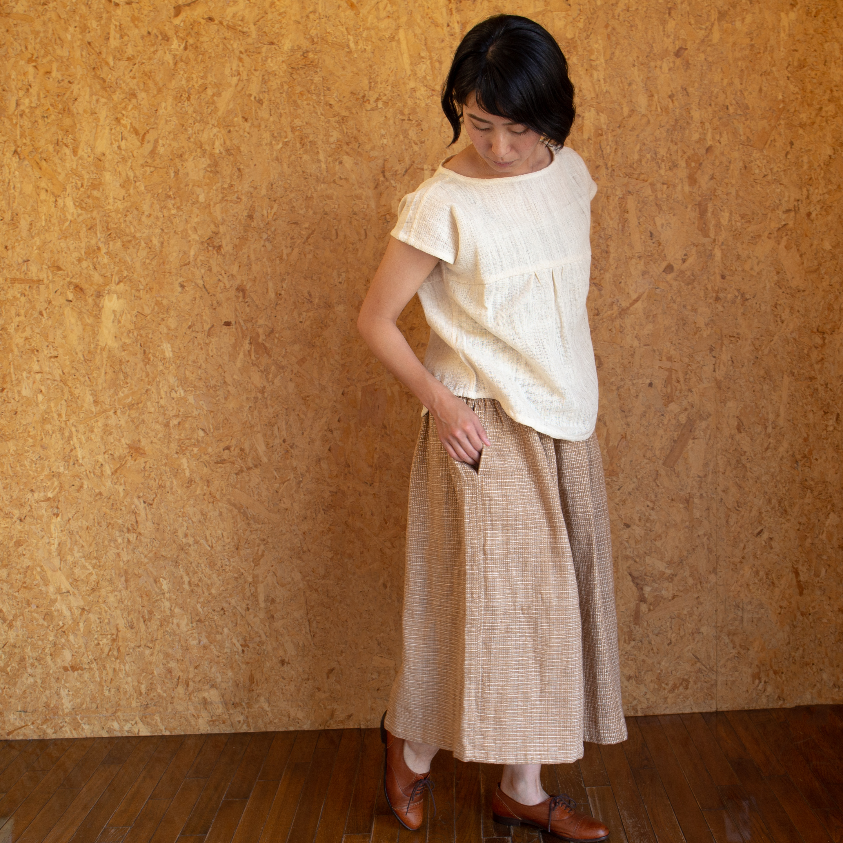 namu tops / short sleeve / 生成り