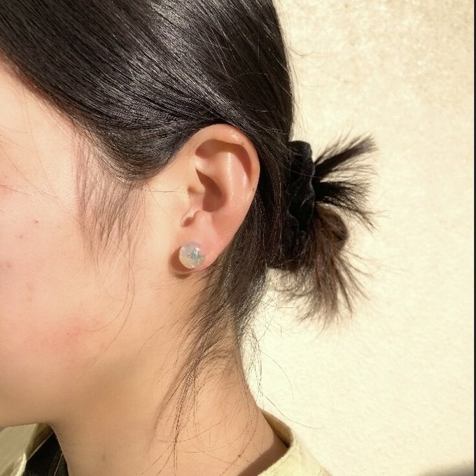 【川から海を守る】パステル丸小粒pierce/earring