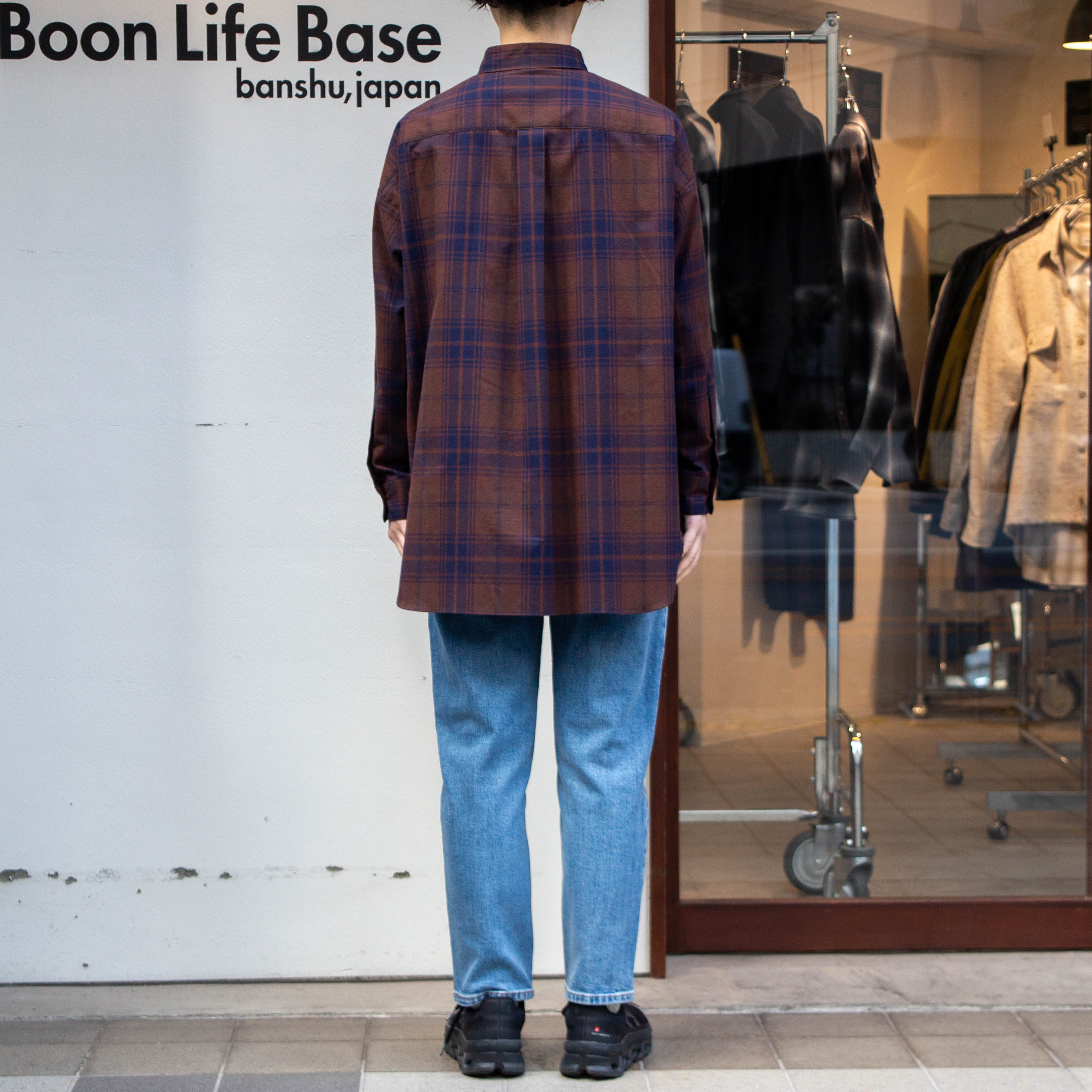 播州織　綿フランネル　チェックチュニック