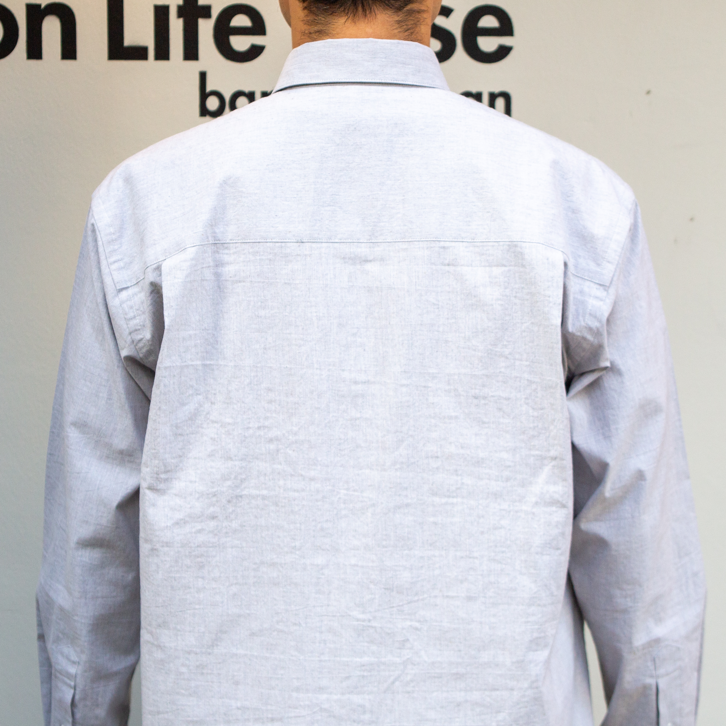 播州織　ヘンプ混　ワイドシルエットシャツ