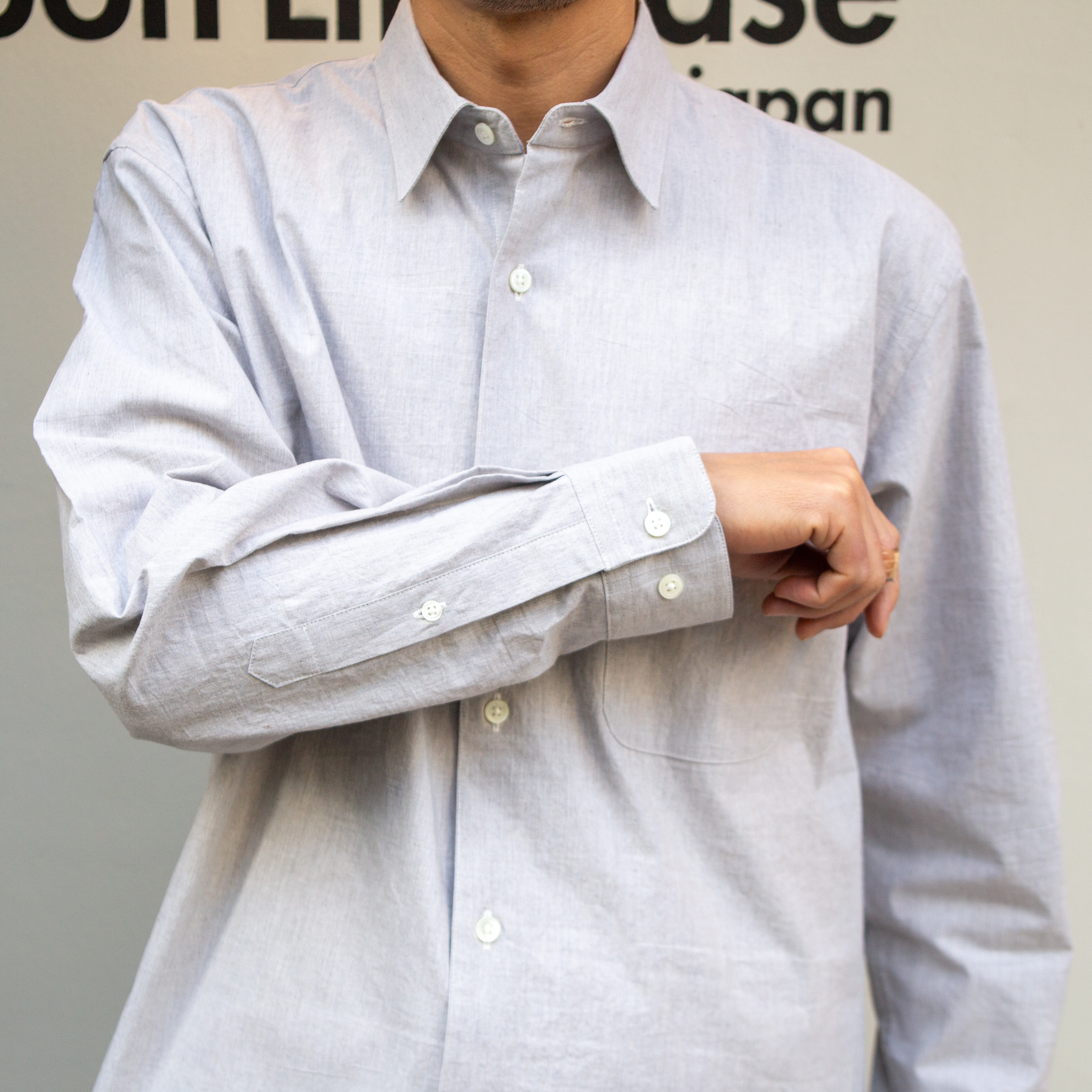 播州織　ヘンプ混　ワイドシルエットシャツ