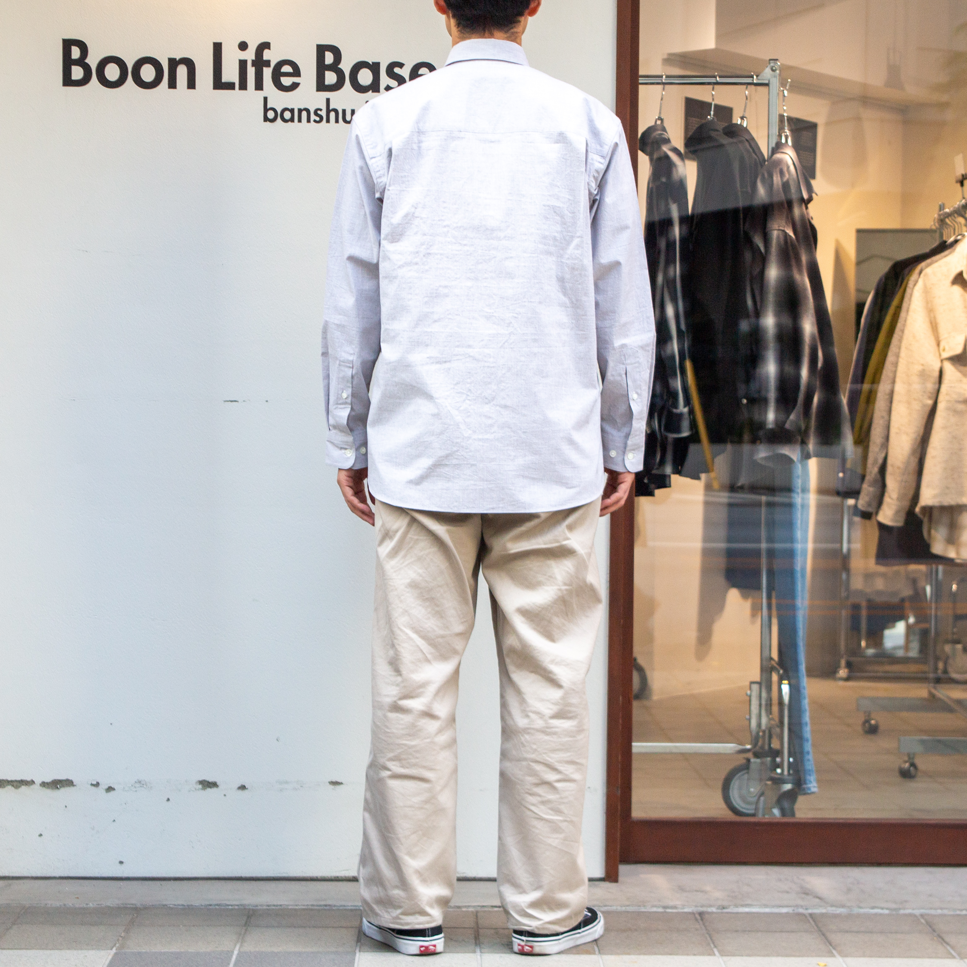 播州織　ヘンプ混　ワイドシルエットシャツ