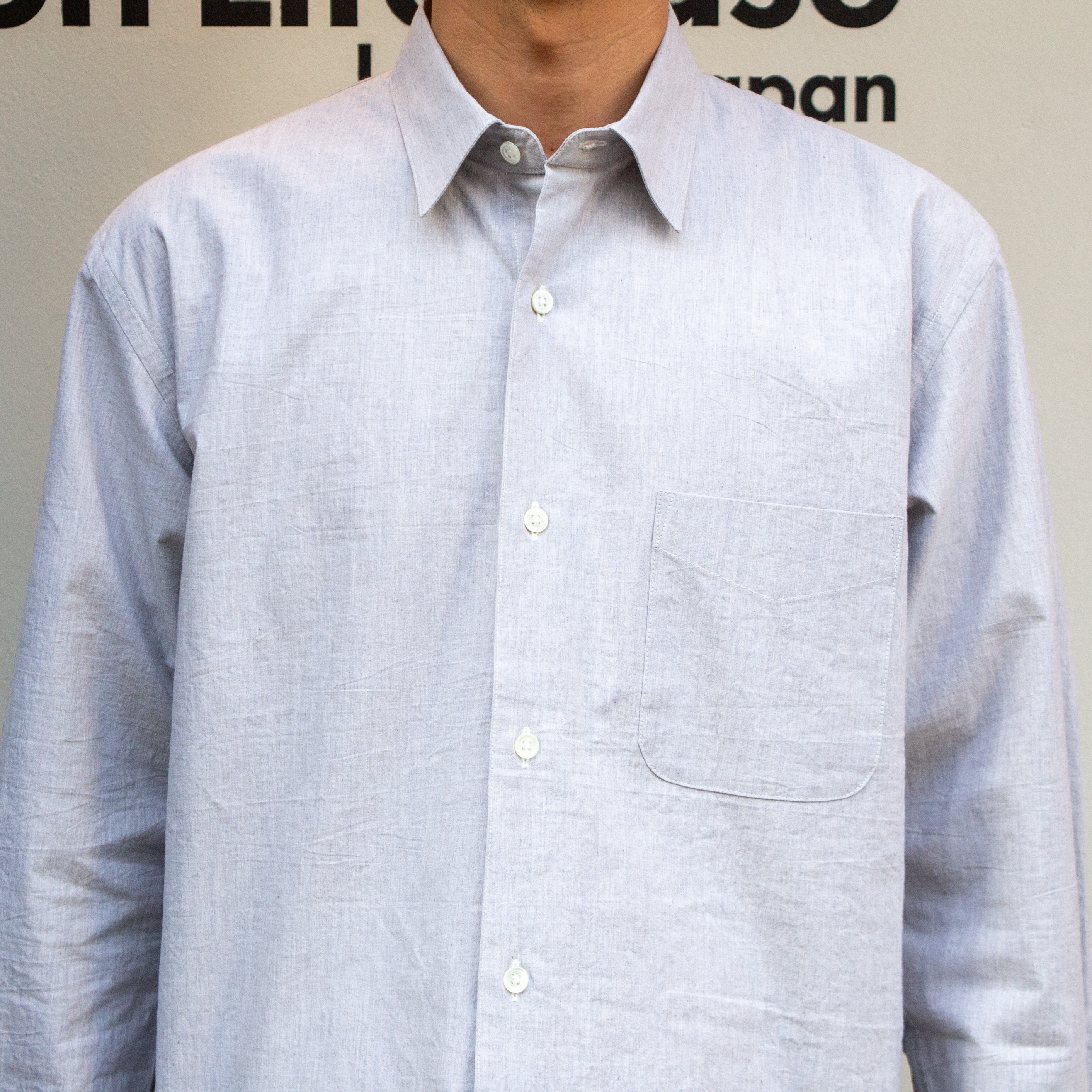 播州織　ヘンプ混　ワイドシルエットシャツ