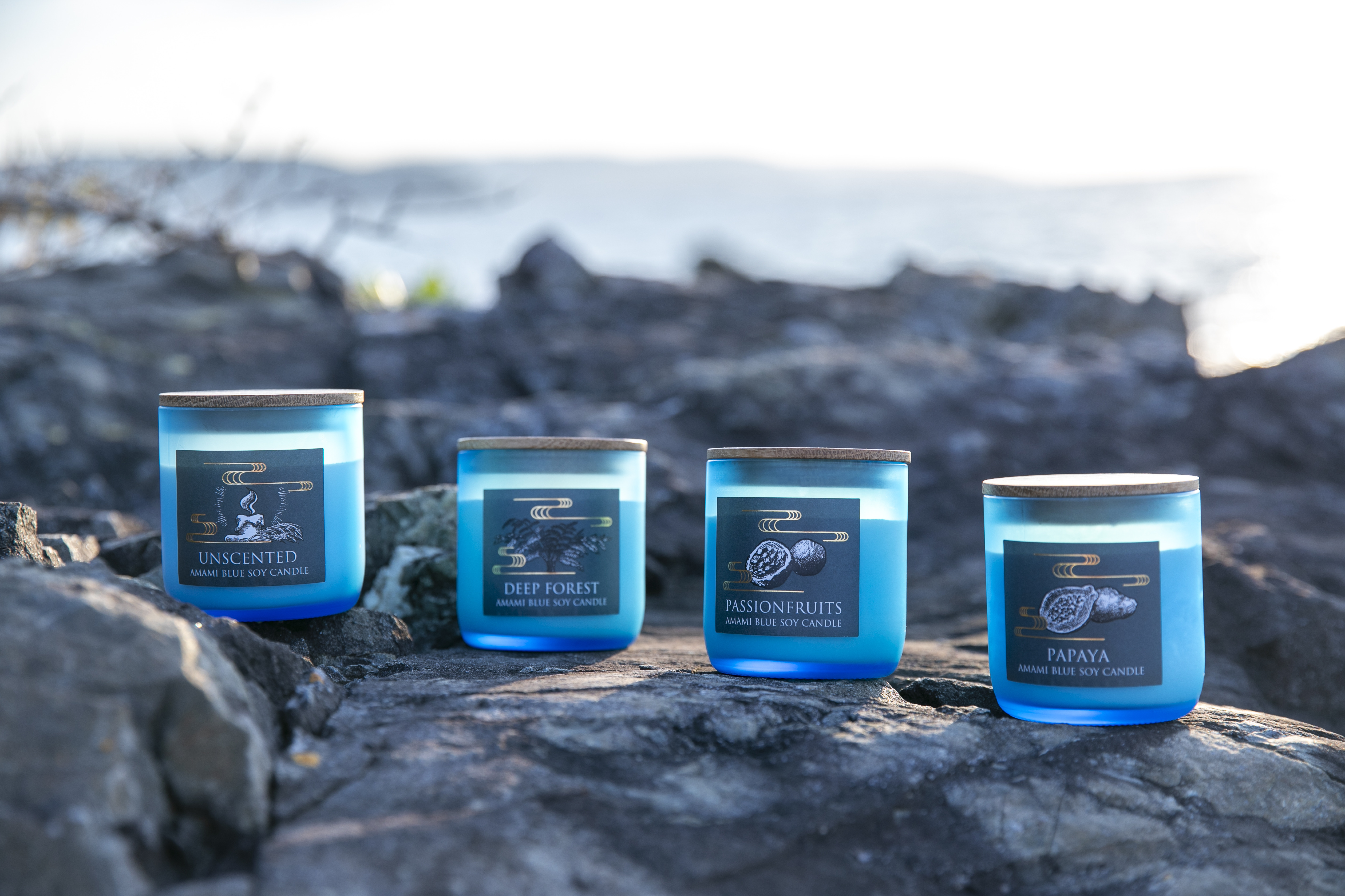 【ボックス入り】AMAMI BLUE SOY CANDLE（アロマキャンドル全7種）｜TsumugiCandle