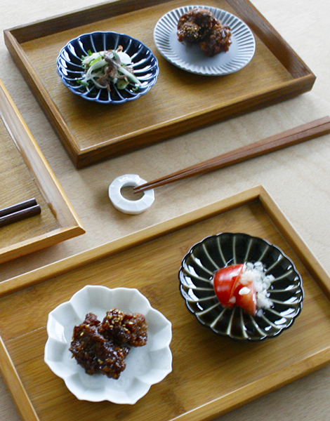 參窯　豆皿揃え三枚組（作山窯/ホワイト、カネコ小兵/墨ブラック、深山/八稜鏡鳥の子）