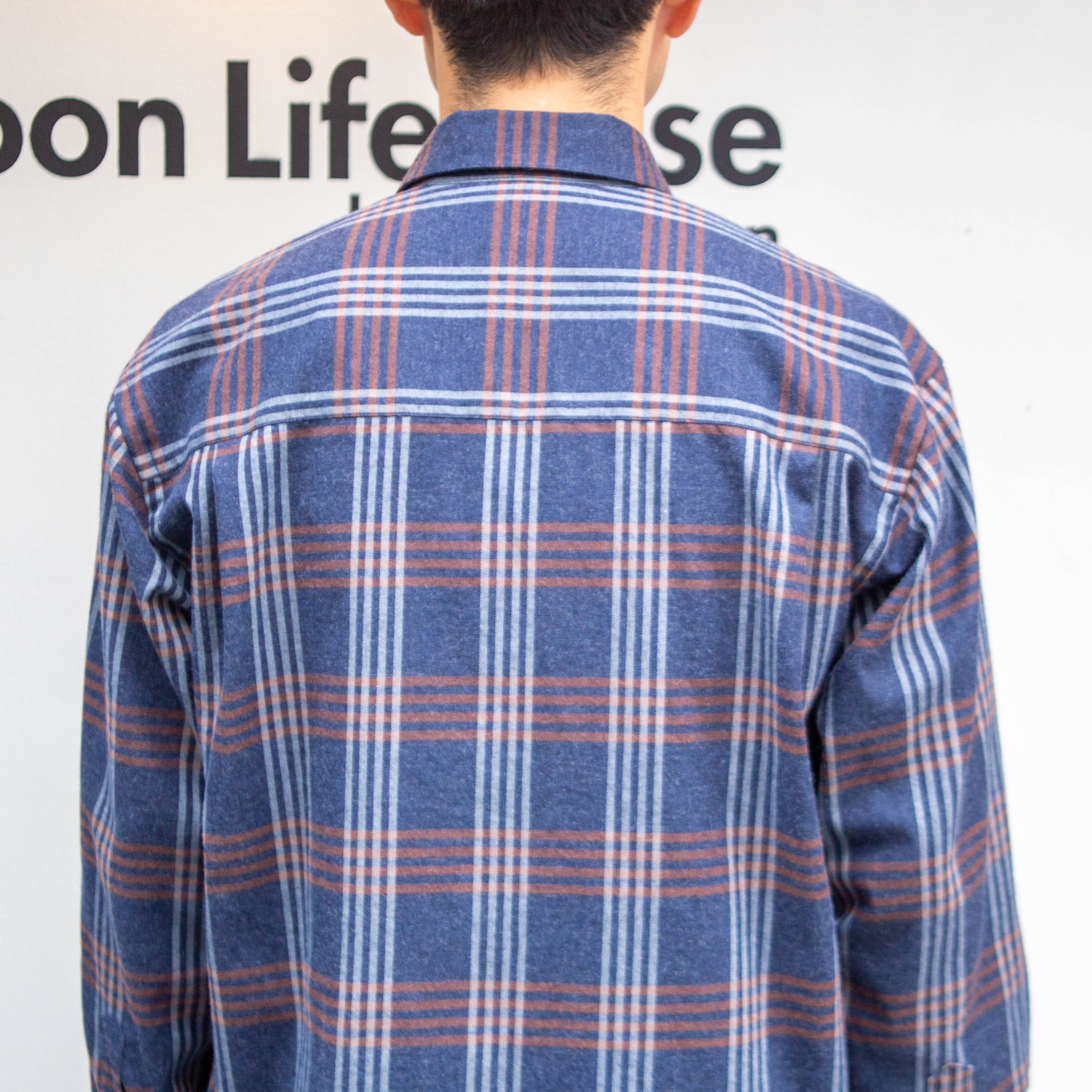 播州織　綿フランネル　ワイドシルエットシャツ