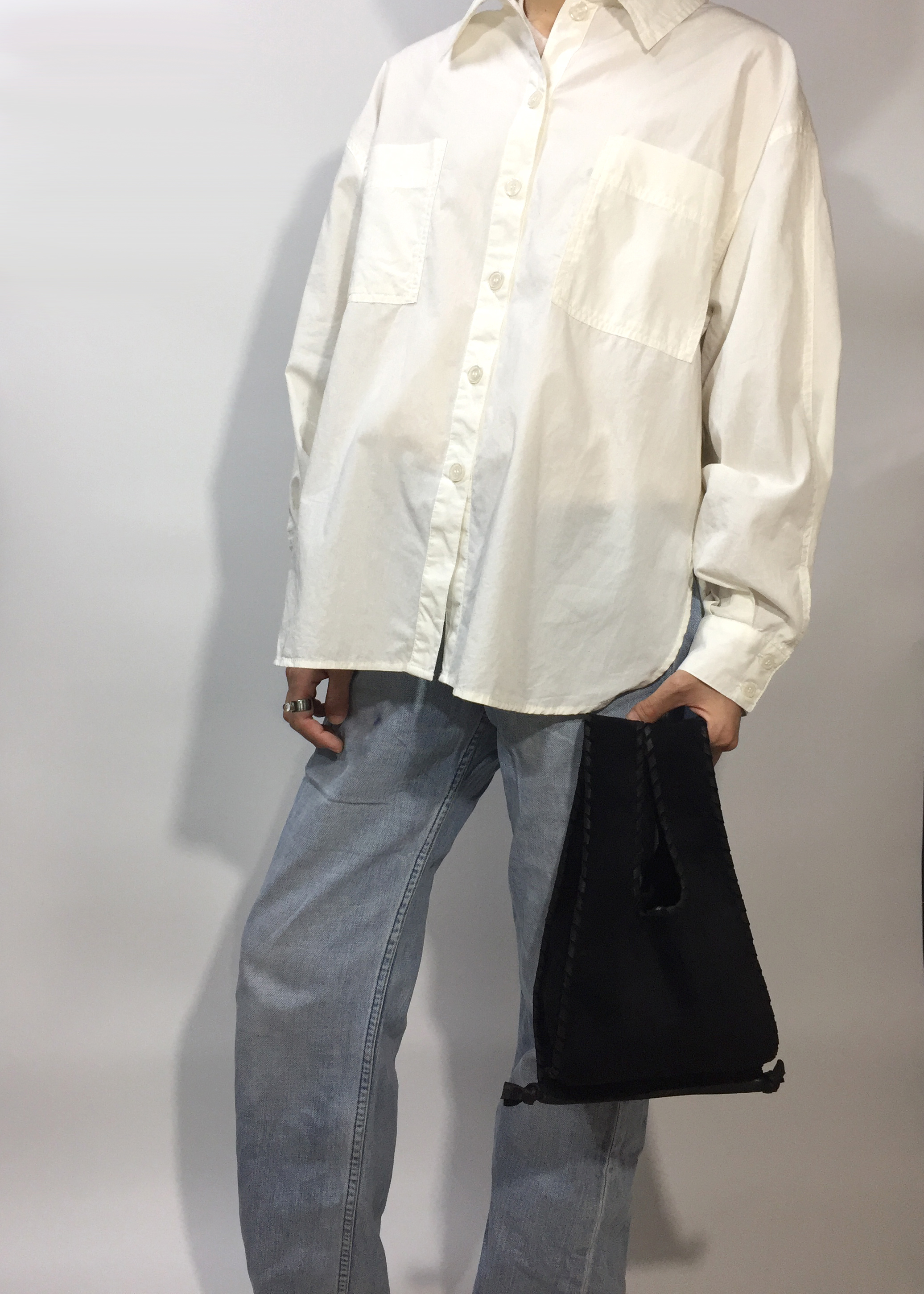 国産レザーのスウェードミニバッグ【Black】