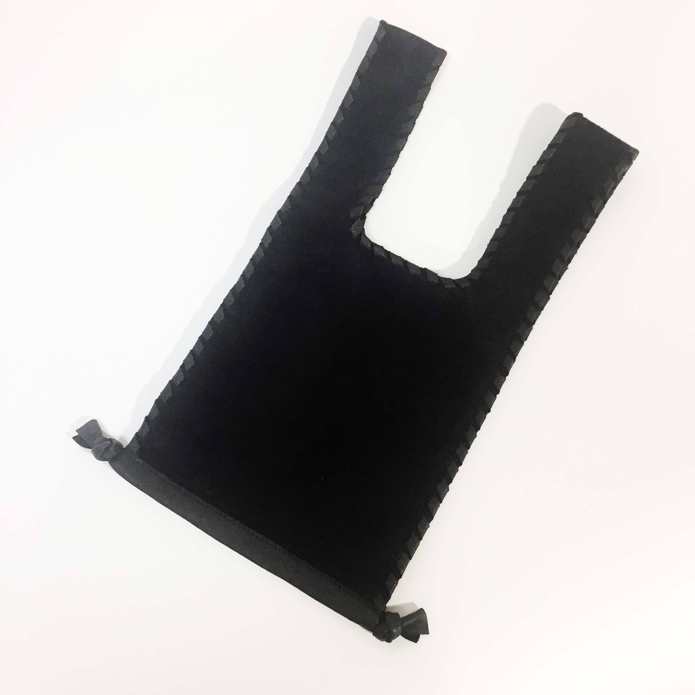 国産レザーのスウェードミニバッグ【Black】