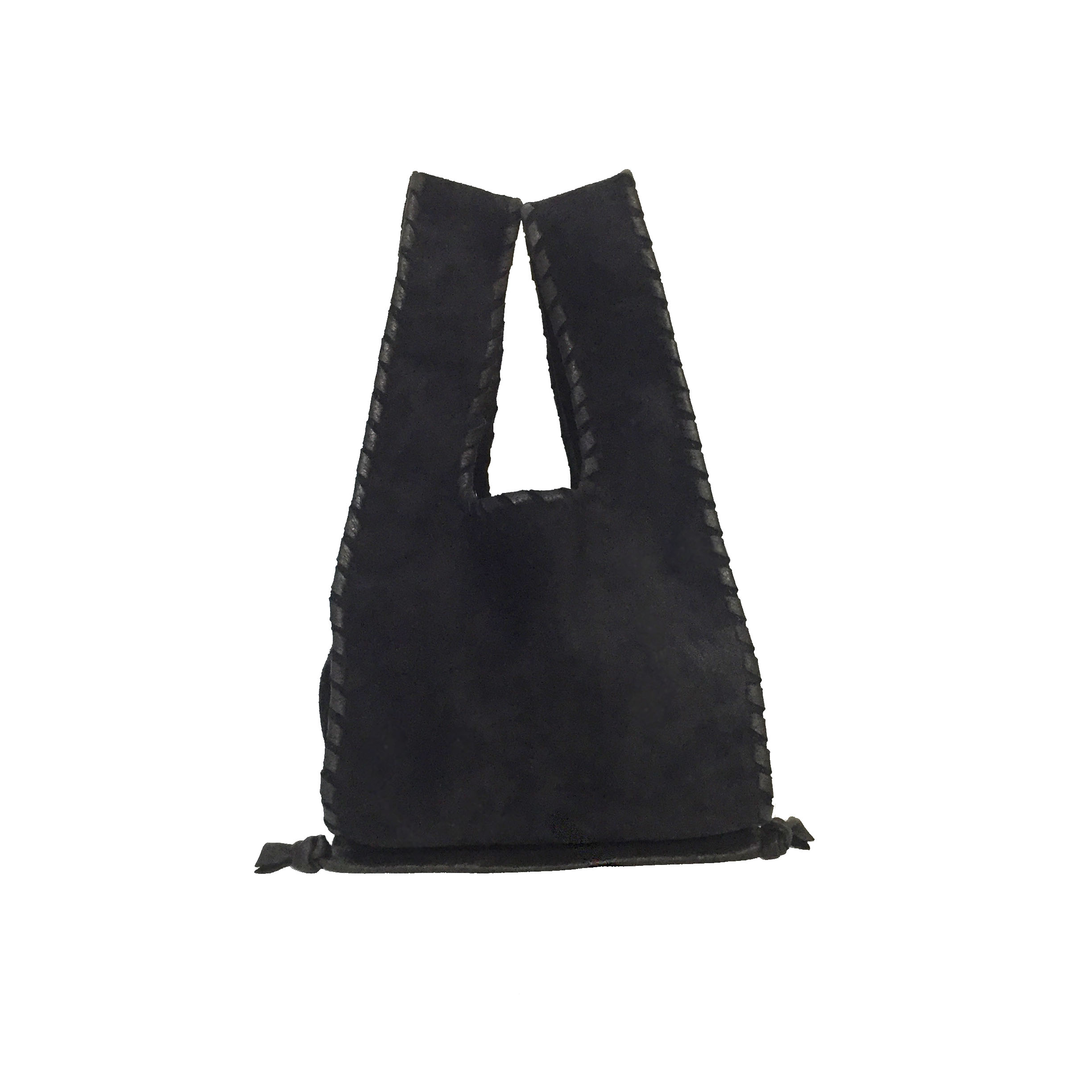 国産レザーのスウェードミニバッグ【Black】